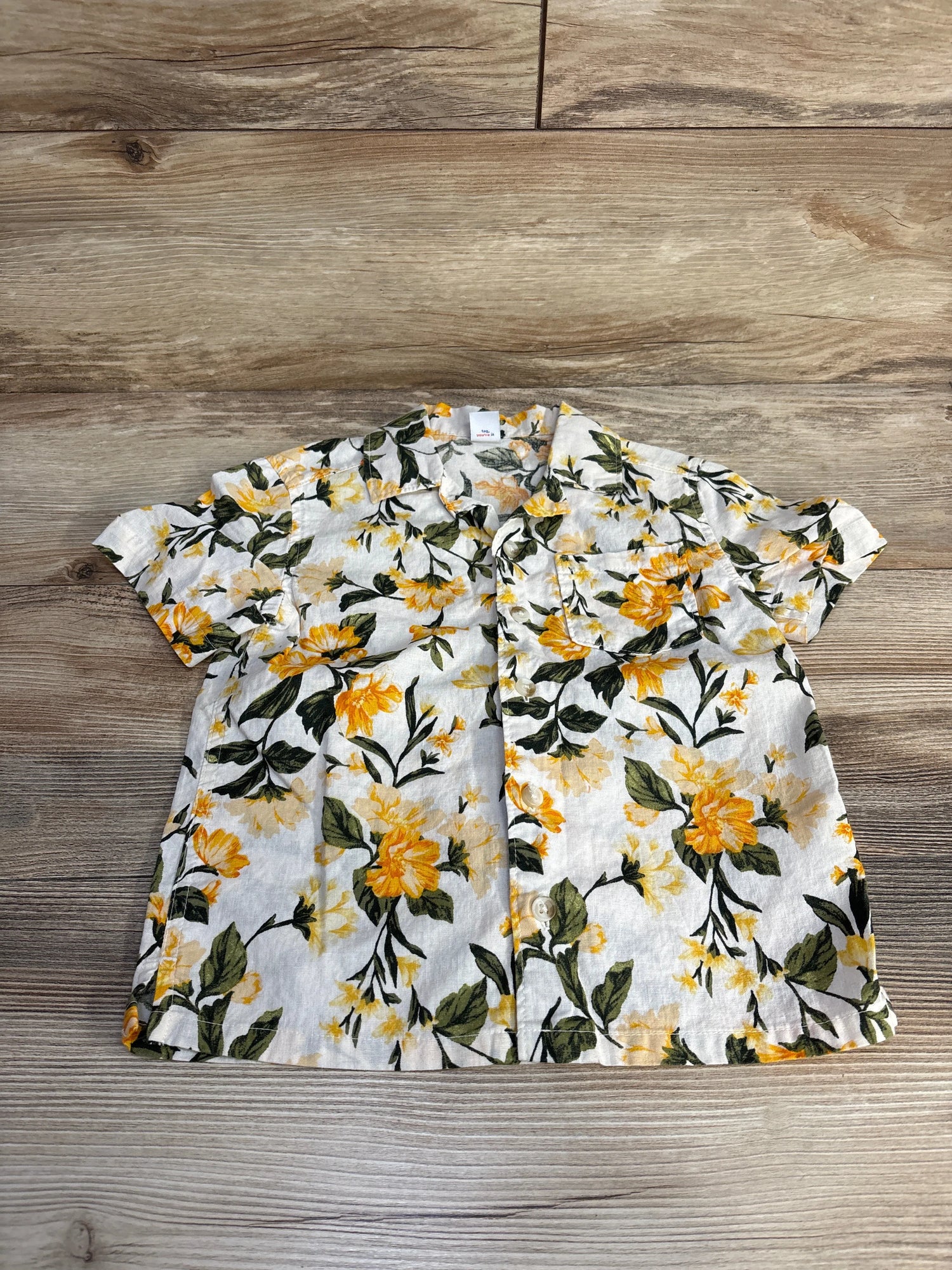 Old Navy Floral Camp Shirt White sz 4T - Me n Mommy To Be