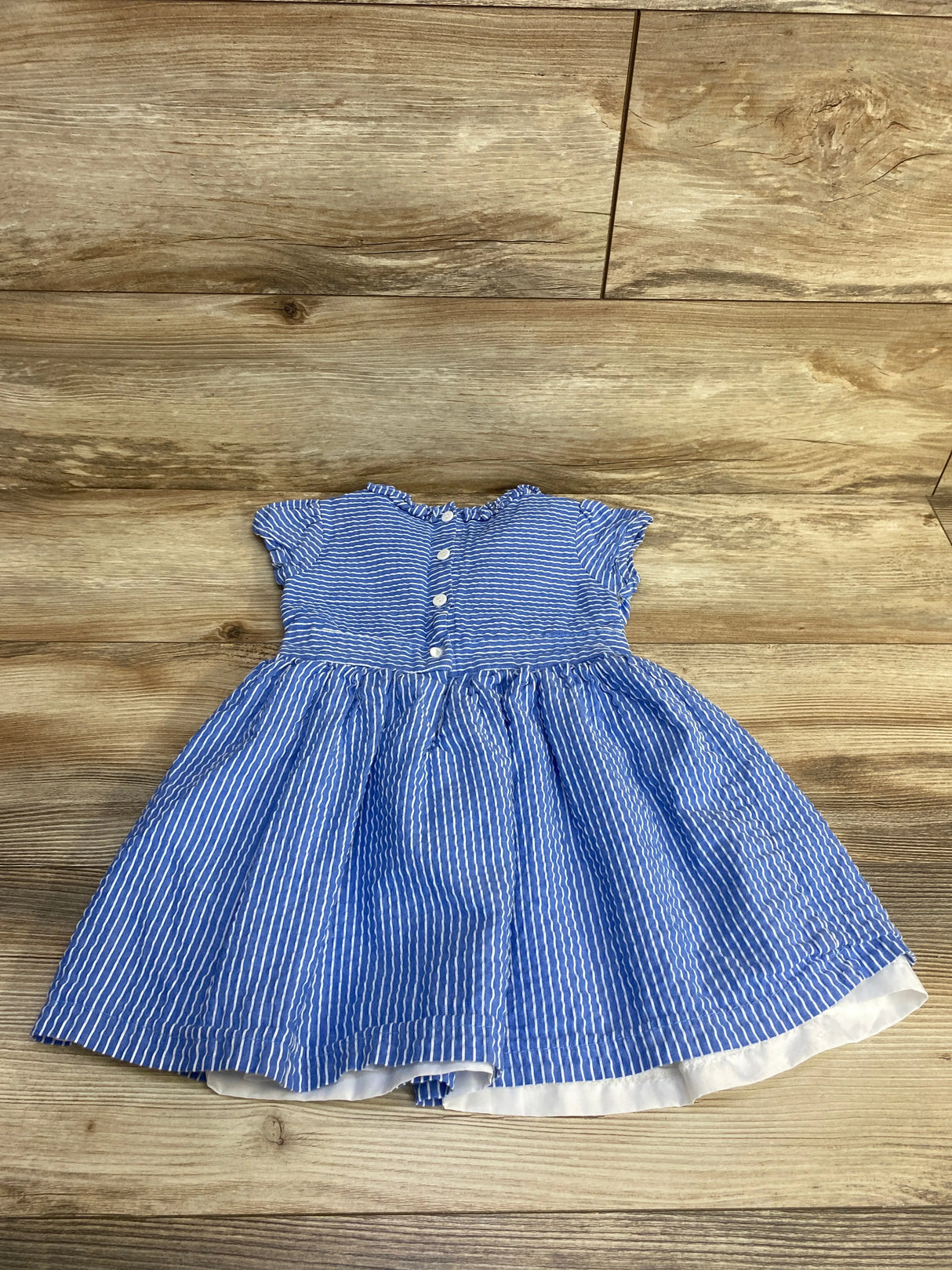 Little Miss Striped Seersucker Dress Blue sz 3T - Me n Mommy To Be