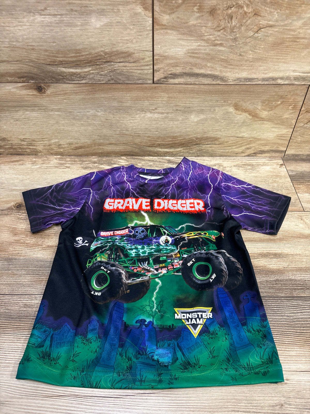 Monster Jam Grave Digger Shirt Purple sz 5T