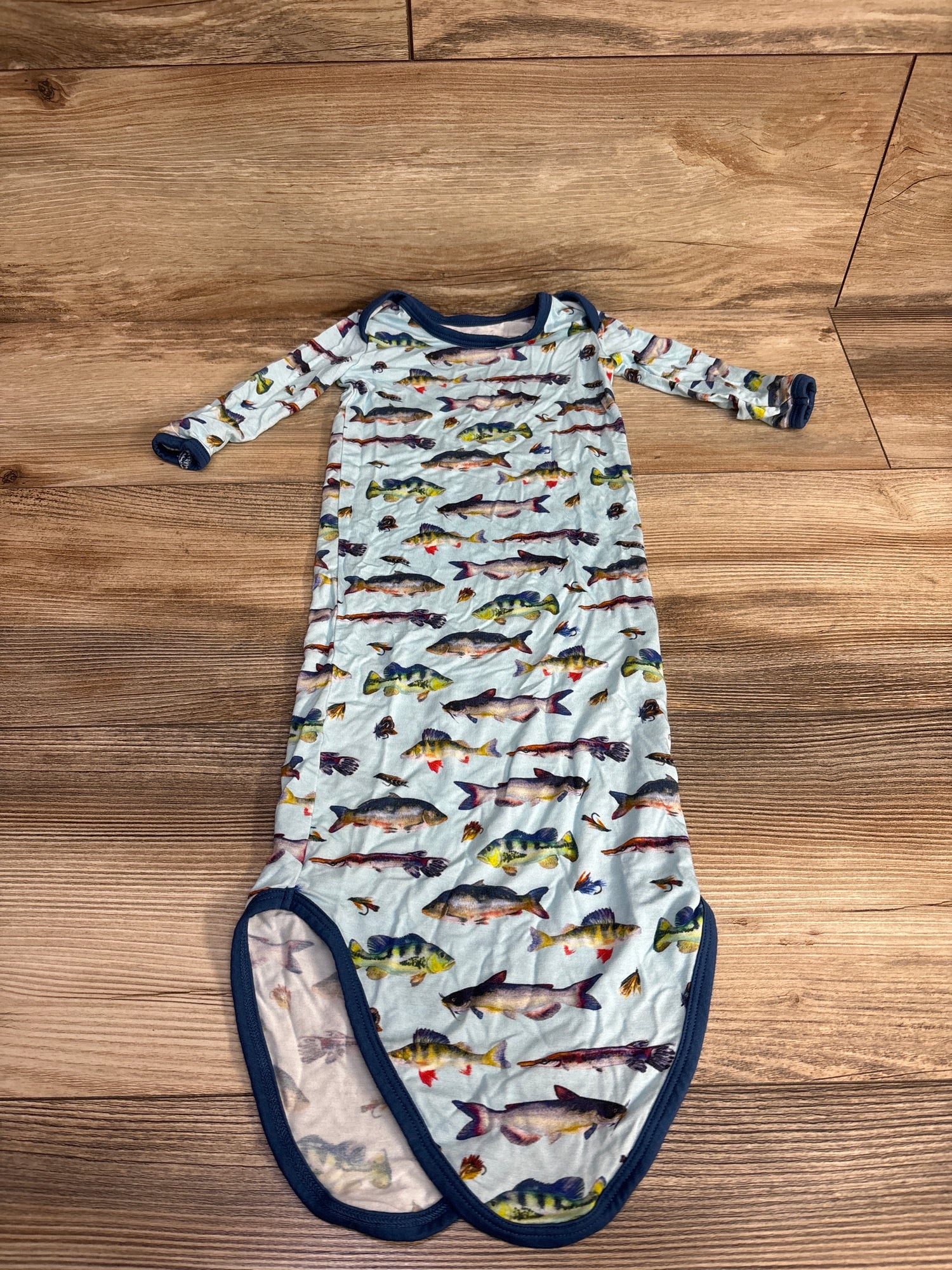 Macaron + Me Go Fish Knotted Gown Blue sz 0-3m
