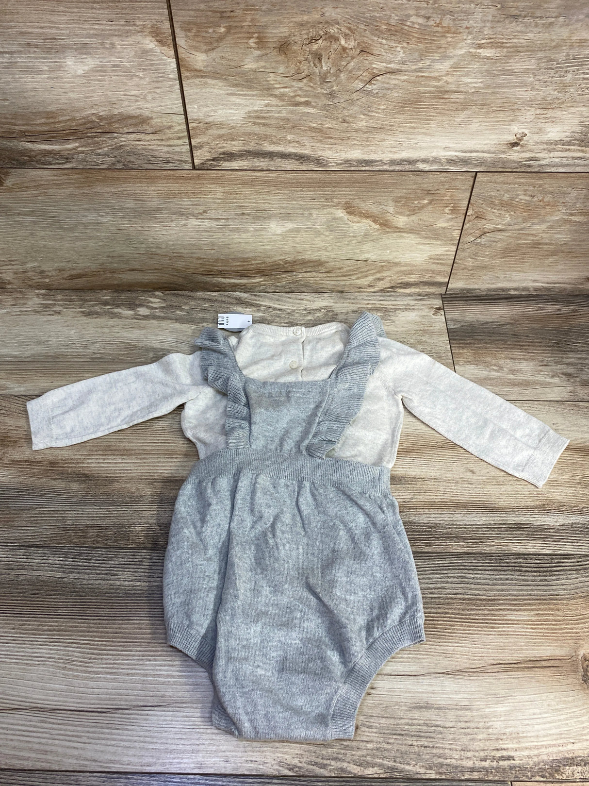 NEW Baby Gap 2pc Ruffled Romper & Shirt Set Taupe sz 12-18m