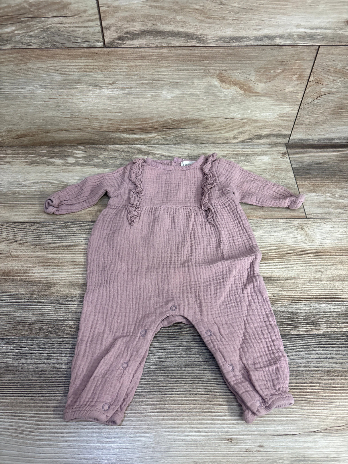 Rabbit + Bear Muslin Coverall Pink sz 0-3m