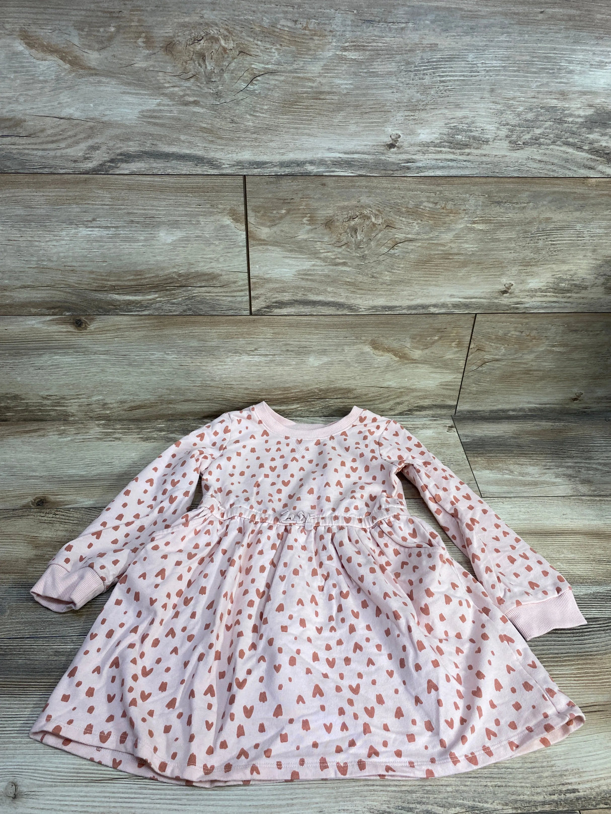 Cat & Jack Heart Print Sweater Dress Pink sz 5T