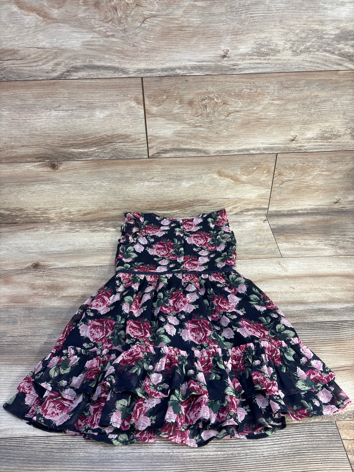 Janie & Jack Floral Chiffon Dress Navy sz 5T