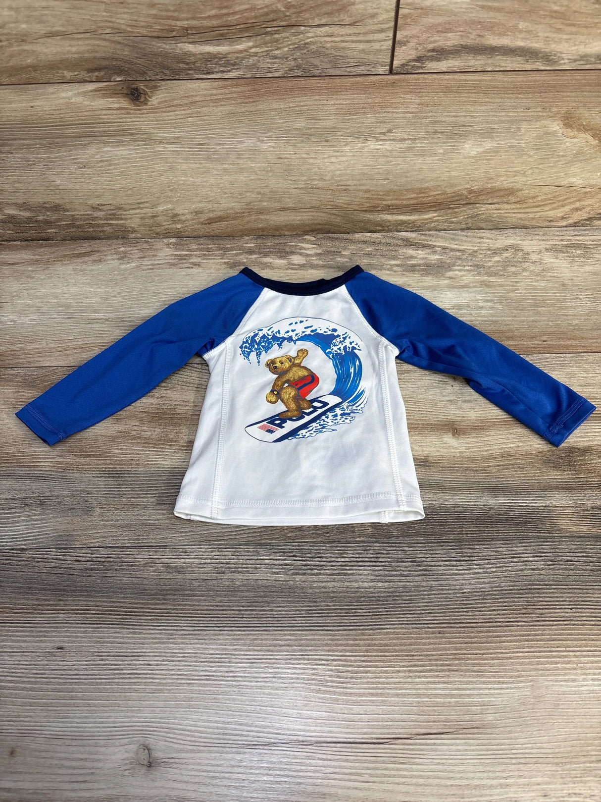 Ralph Lauren Surfer Bear Rash Guard Blue sz 6m