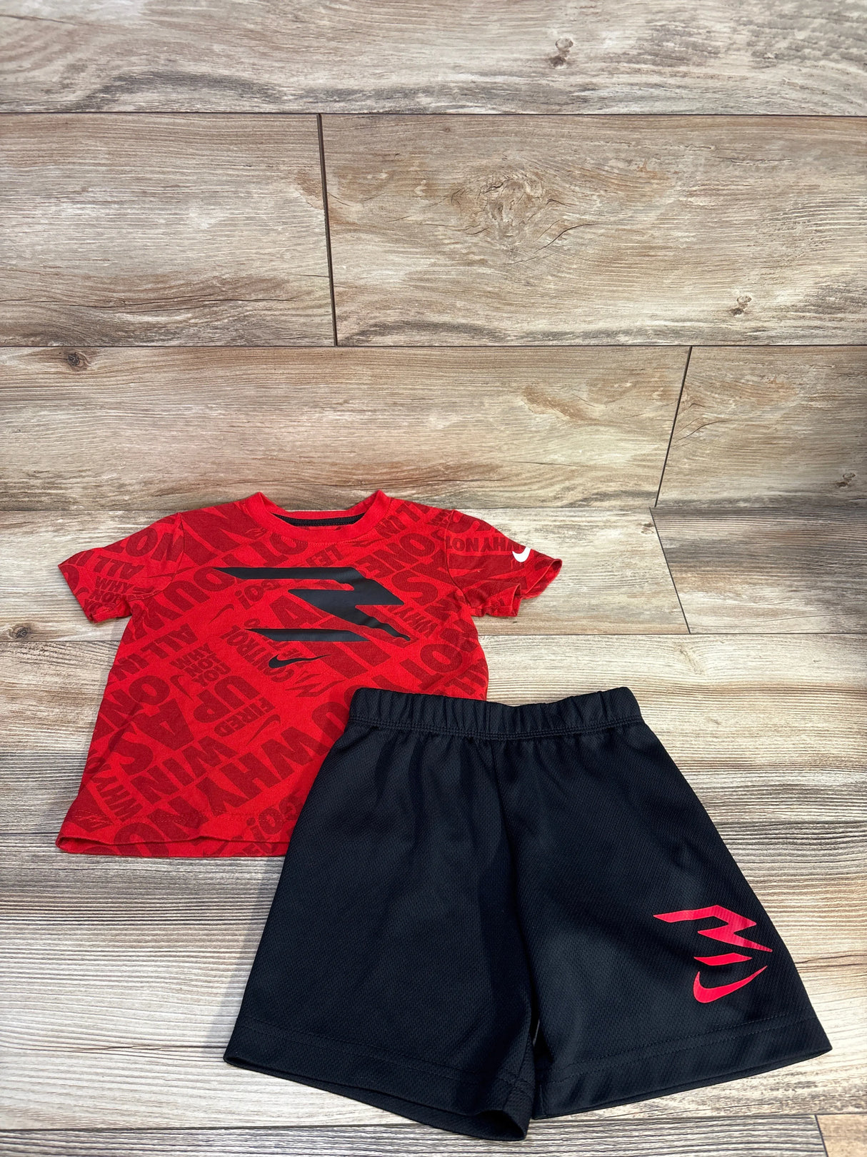Nike 3 Brand By Russell Wilson 2pc Shirt & Short Set Red sz 4T