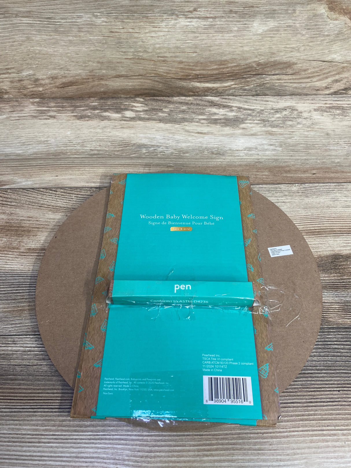 NEW Kate & Milo Wooden Baby Welcome Sign