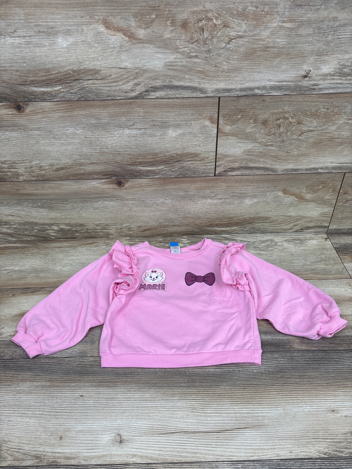Disney Marie Ruffle Pullover Sweatshirt Pink sz 4T