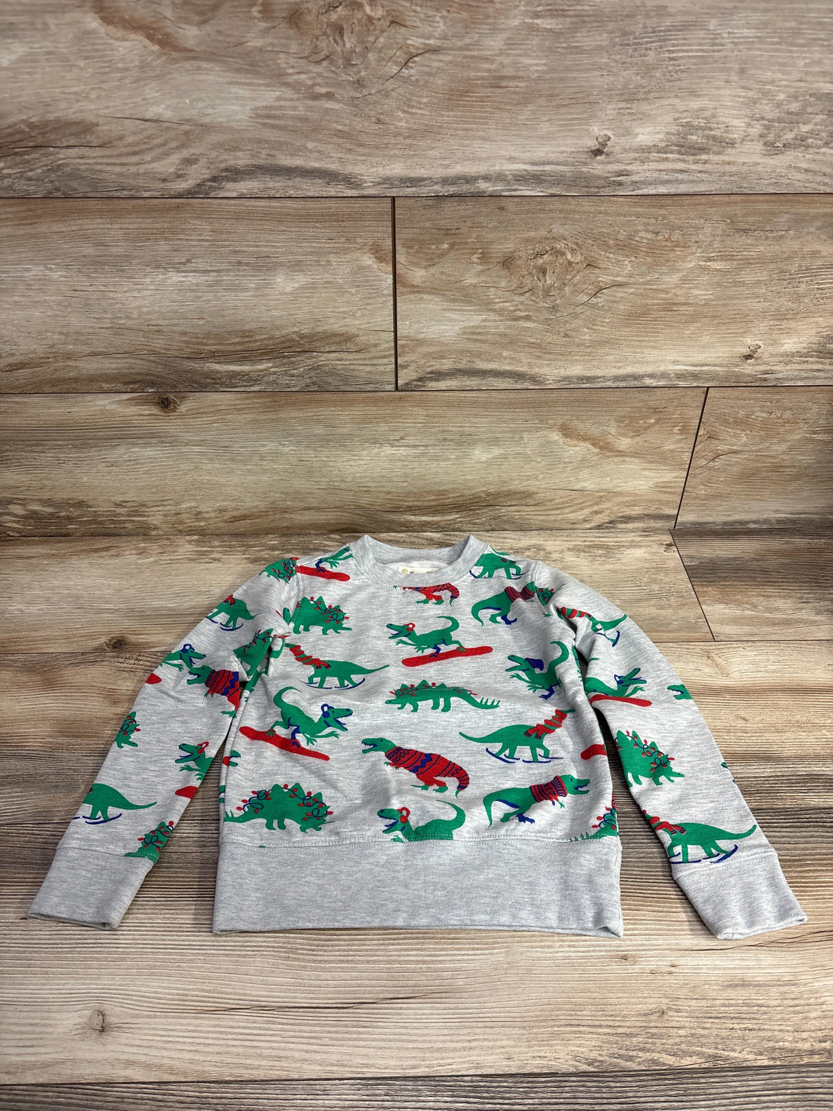 Tucker + Tate Dinosaur Christmas Sweatshirt Grey sz 5T