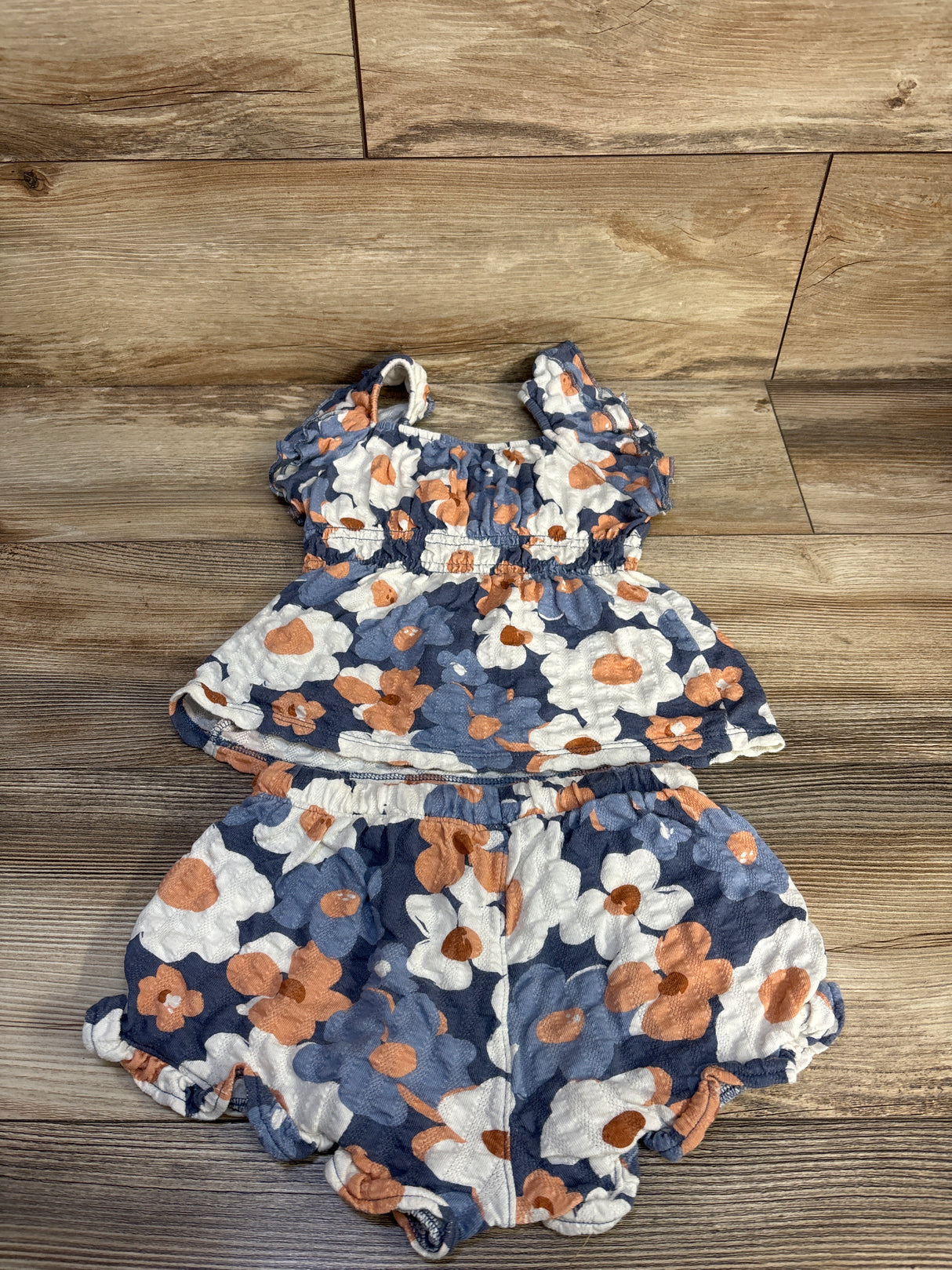 Little Co. 2pc Floral Top & Shorts Set Blue sz 4T