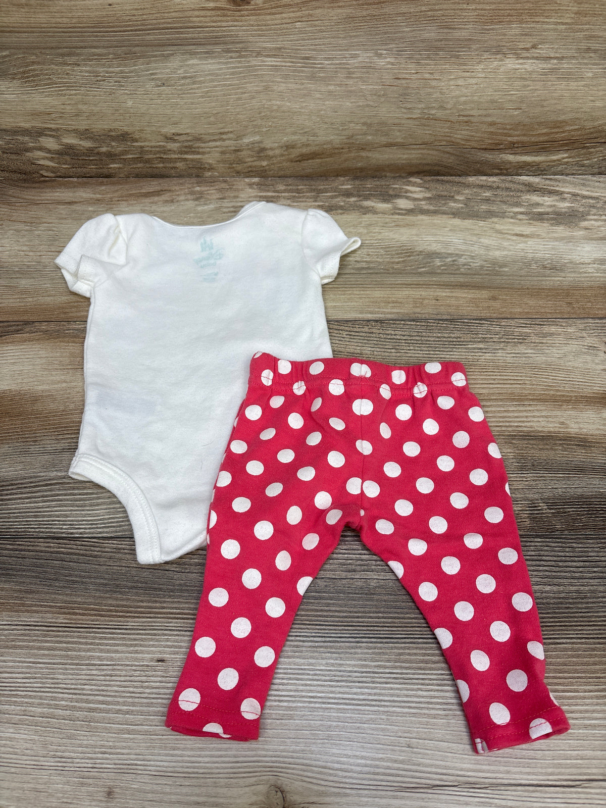 Disney Baby 2pc Minnie Mouse Bodysuit & Pants Set White sz 0/3m