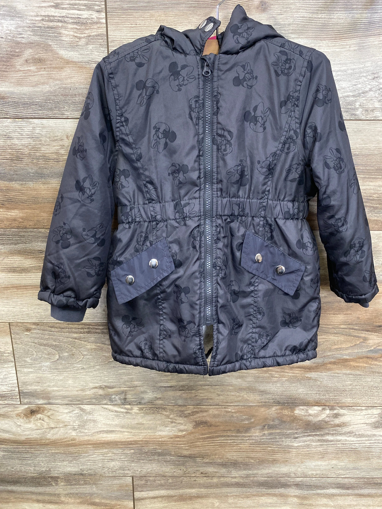 Disney Junior Faux Fur Minnie Mouse Coat Black sz 3T