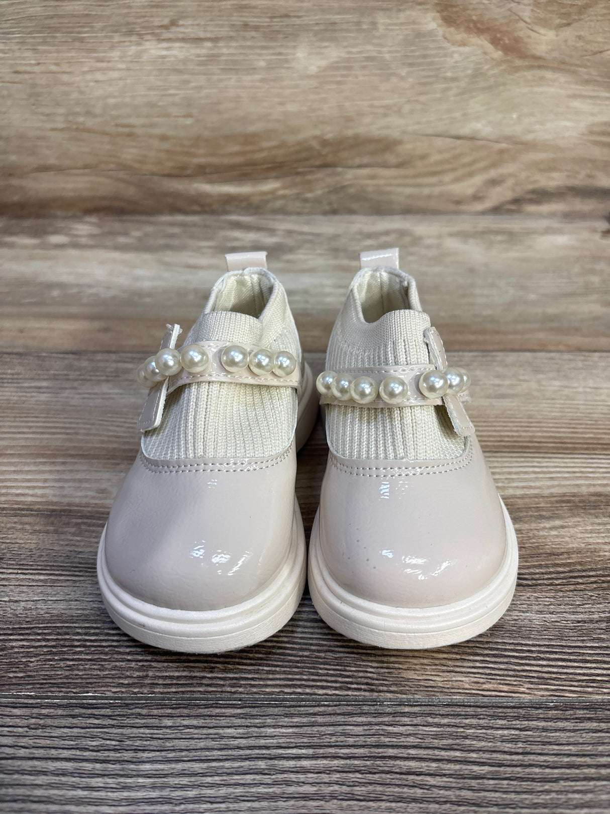 Aofany Pearl Princess Dress Shoes Beige sz 5/6c