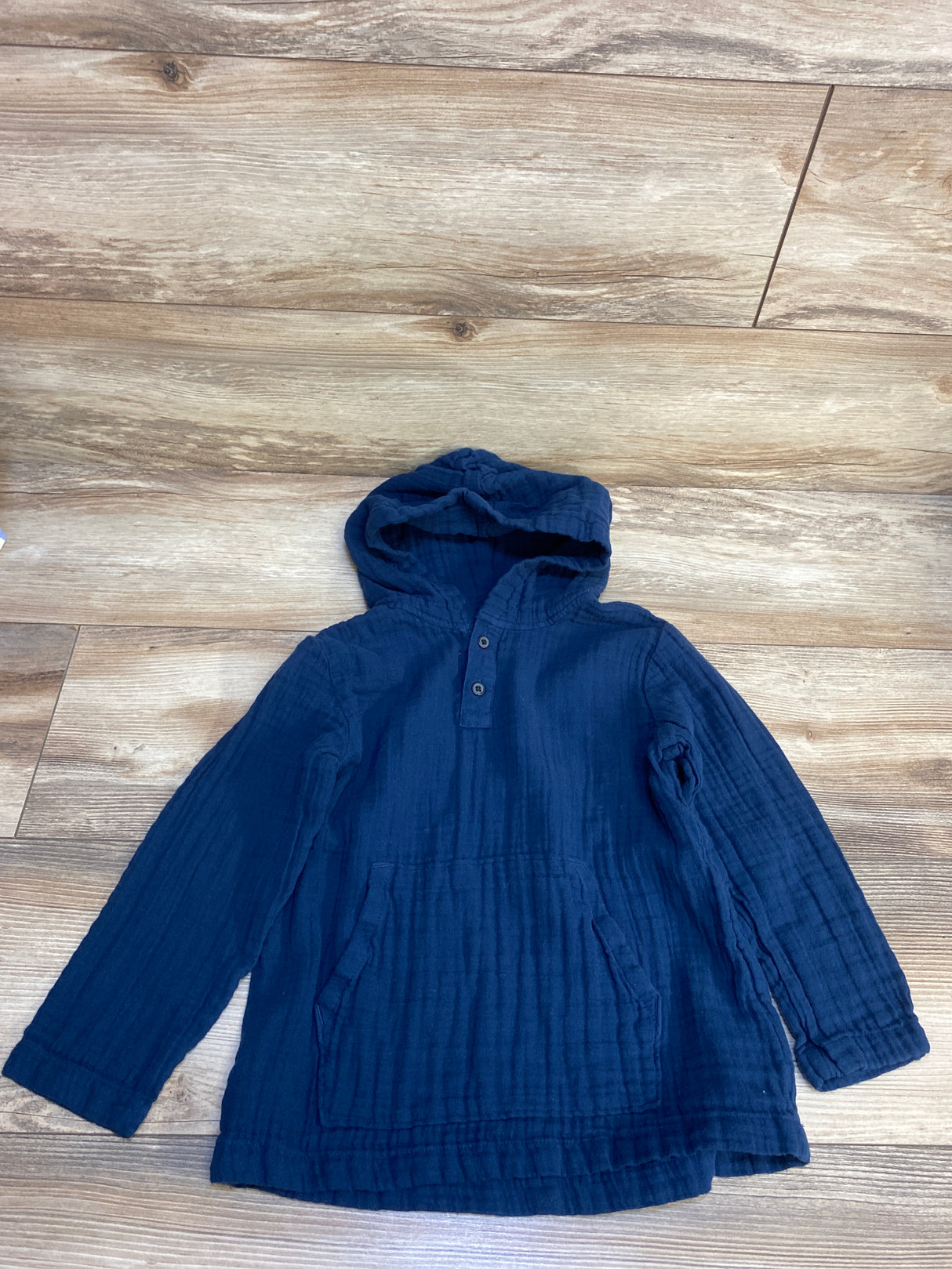 Old Navy Hooded Muslin Shirt Navy sz 5T