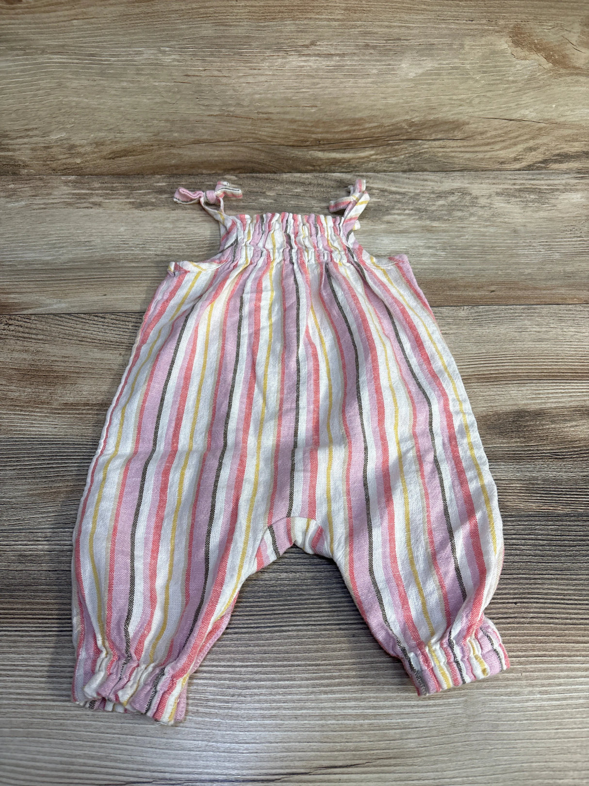 Old Navy Striped Linen Blend Romper Pink sz 0-3m - Me n Mommy To Be
