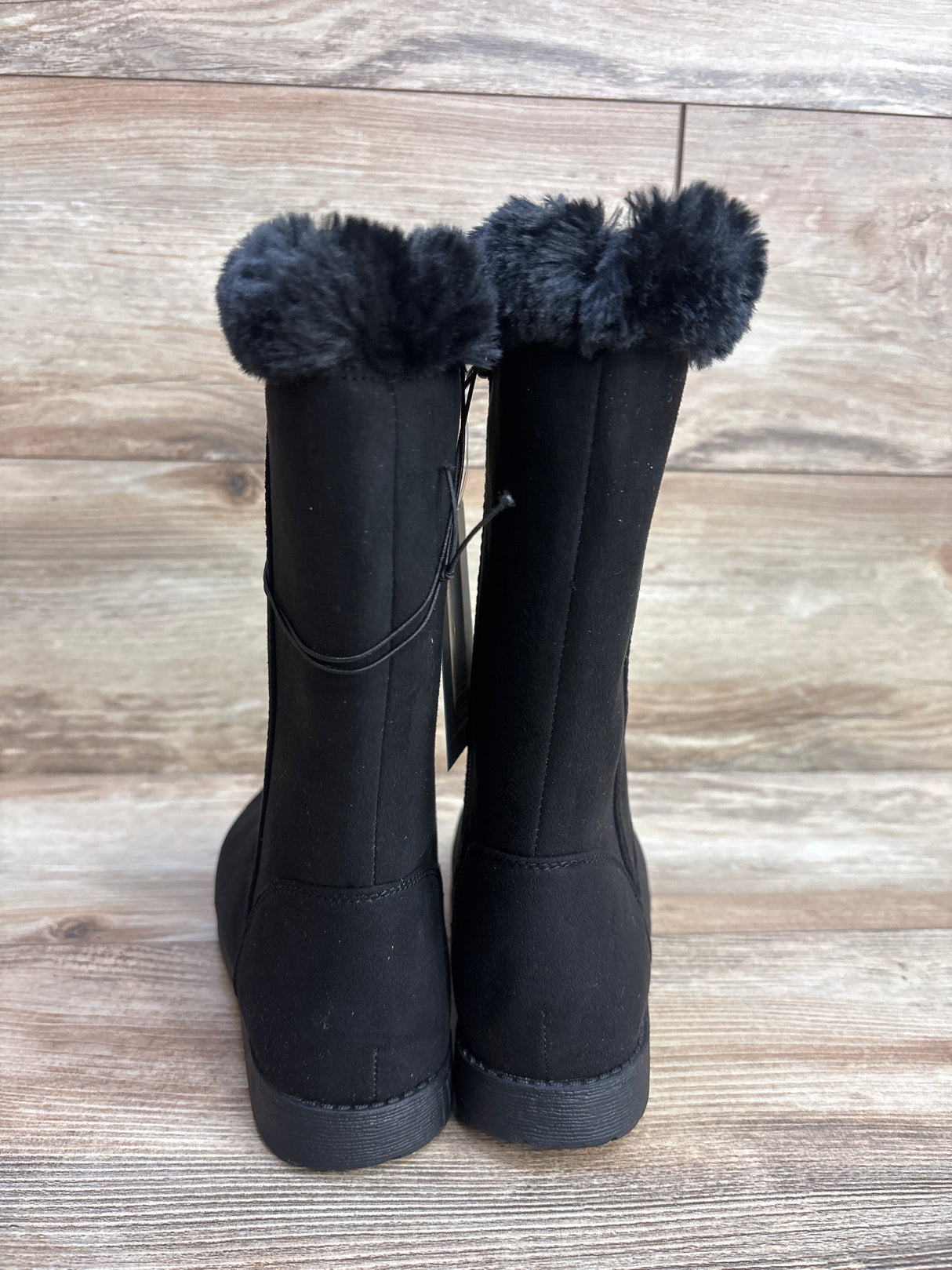 NEW Cat & Jack Nina Shearling Style Tall Boots Black sz 1Y