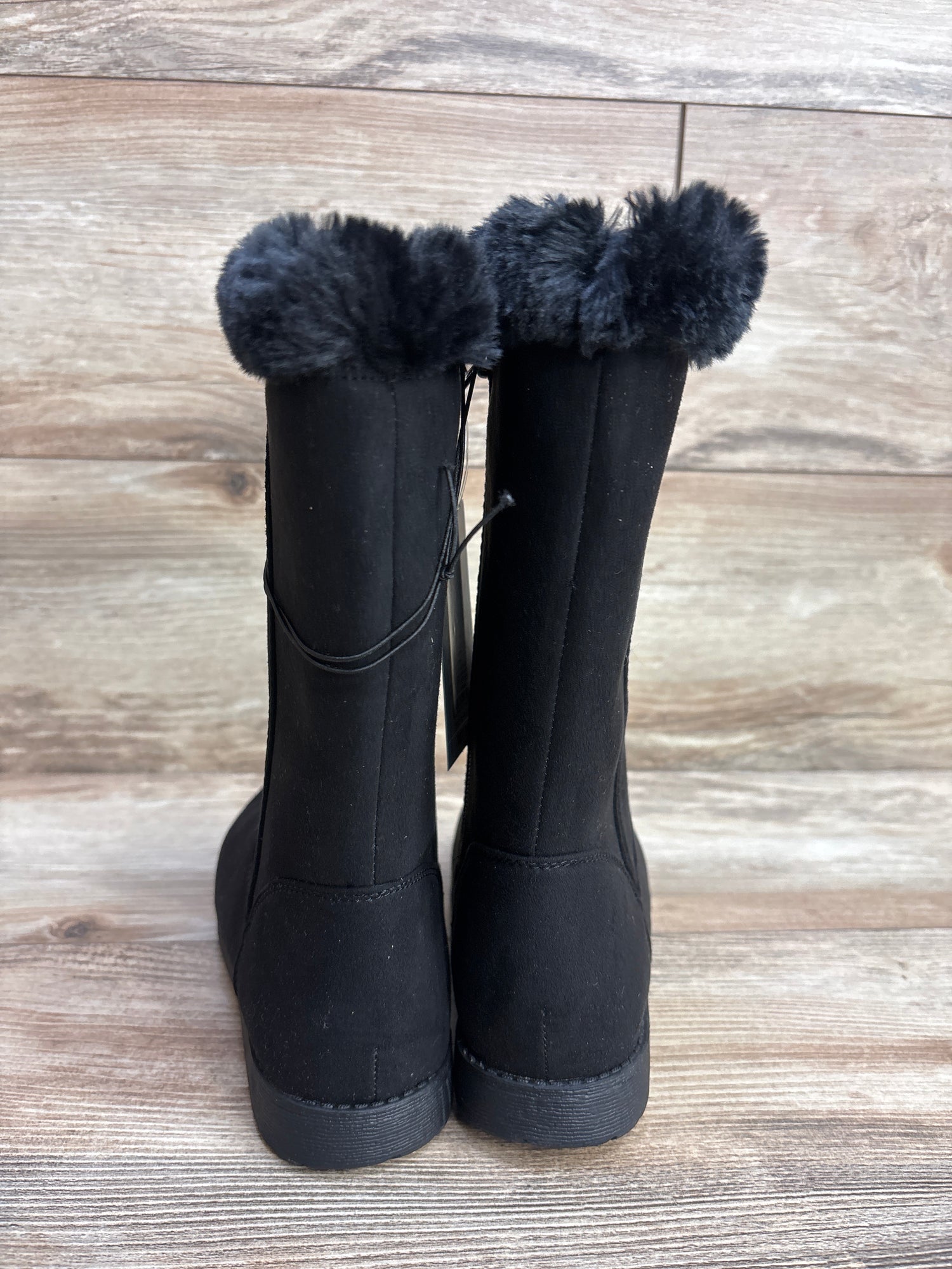 NEW Cat & Jack Nina Shearling Style Tall Boots Black sz 1Y