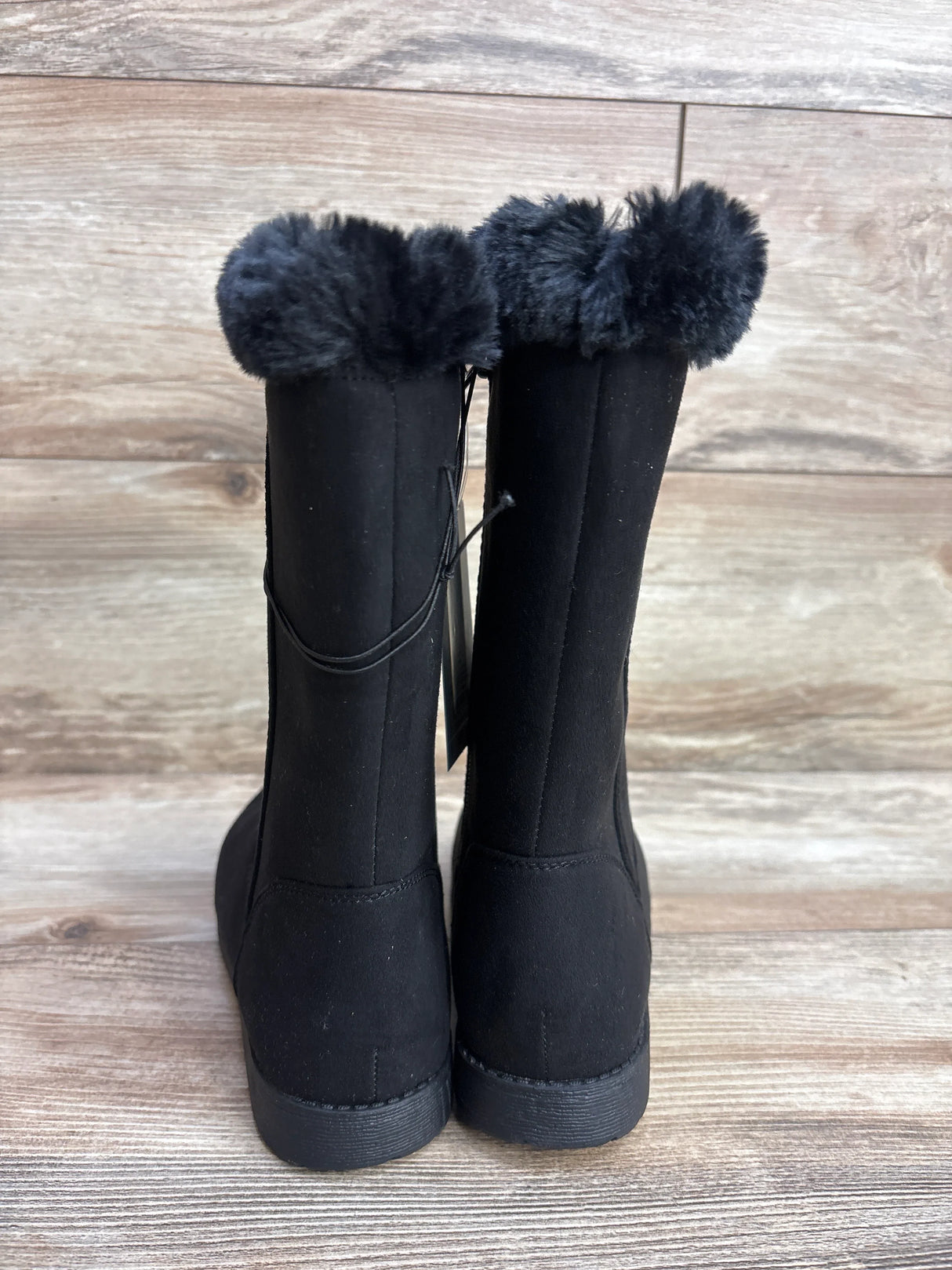 NEW Cat & Jack Nina Shearling Style Tall Boots Black sz 1Y