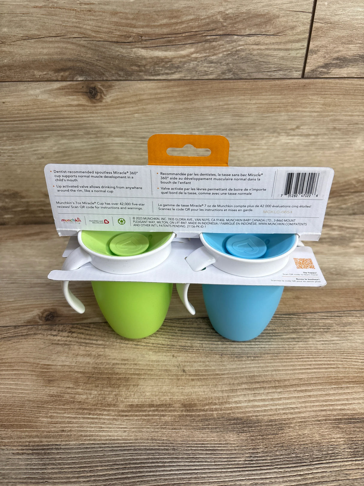 NEW Munchkin Miracle 360 Cup 7oz Green/Blue 2pk