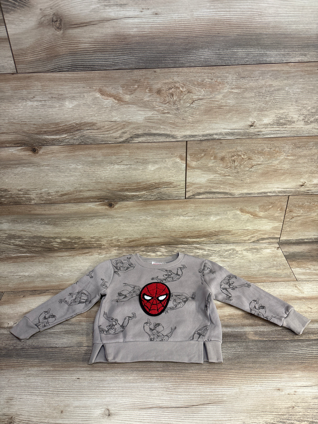 Marvel Textured Spiderman Sweatshirt Taupe sz 2T