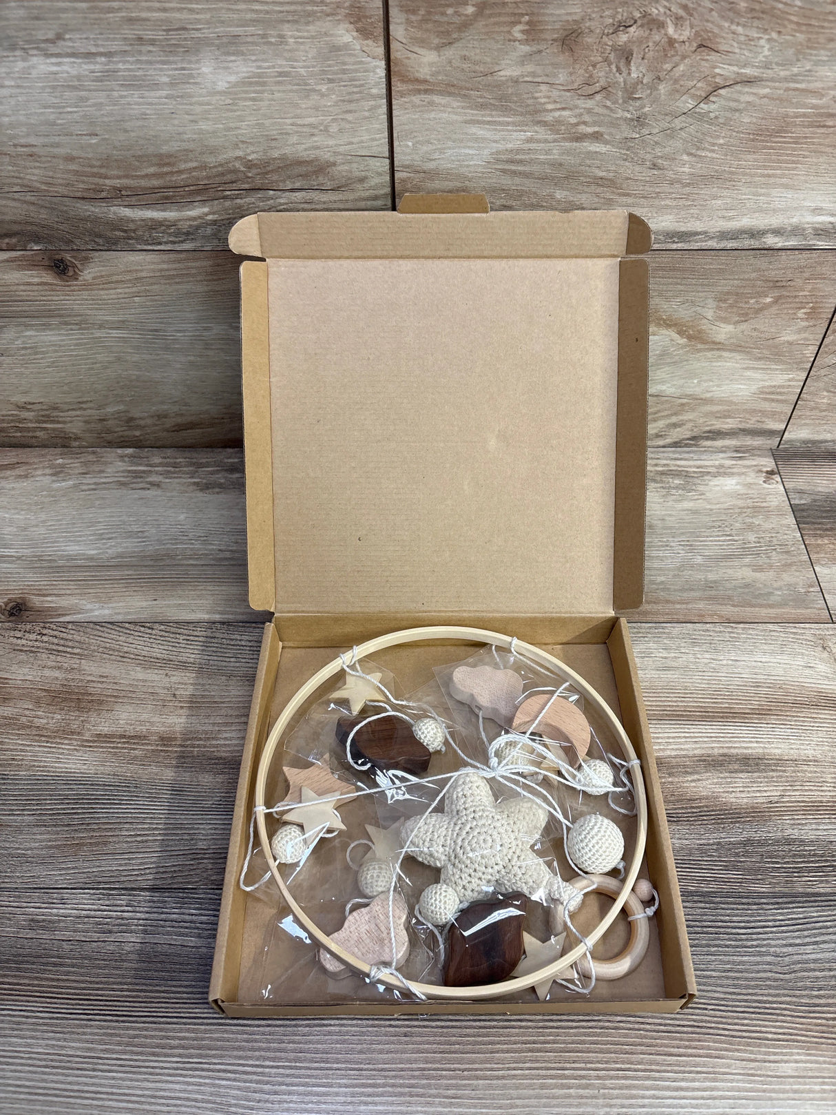 NEW Crochet Star Crib Mobile Attachment Starry Night Bell