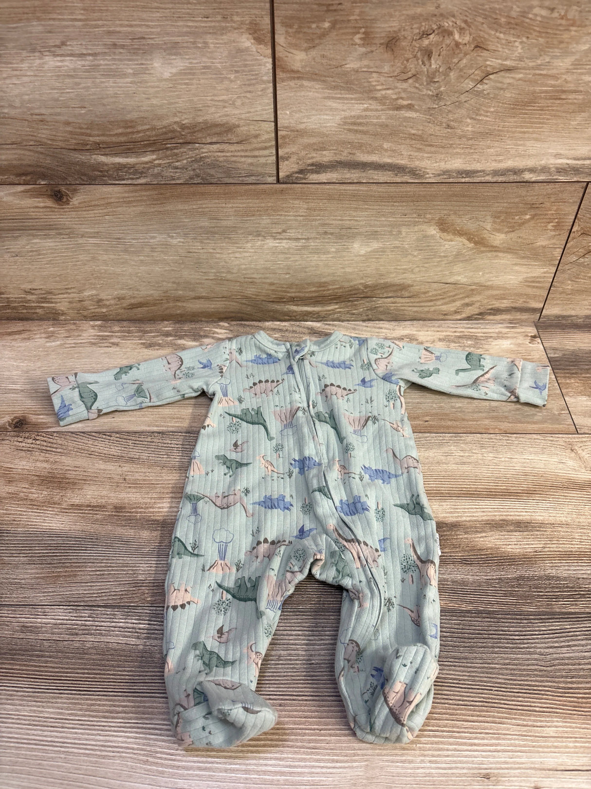 Tahari Ribbed Dinosaur Sleeper Green sz 0-3m
