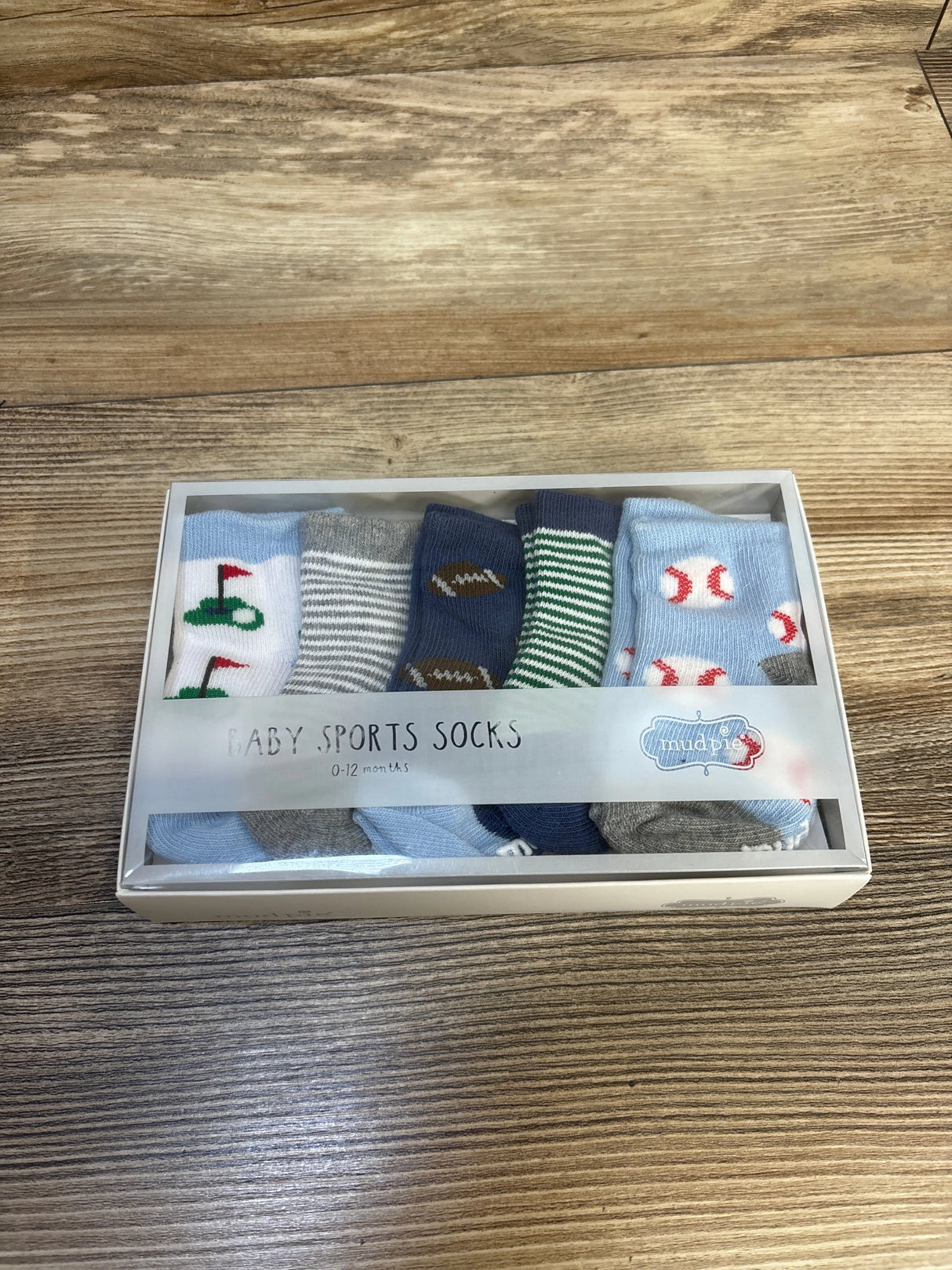 NEW Mud Pie Sports Socks 5pk sz 0-12m