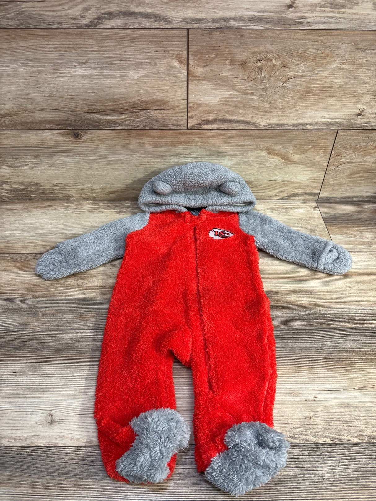 Kansas City Chiefs Game Nap Teddy Fleece Bunting sz 6-9m