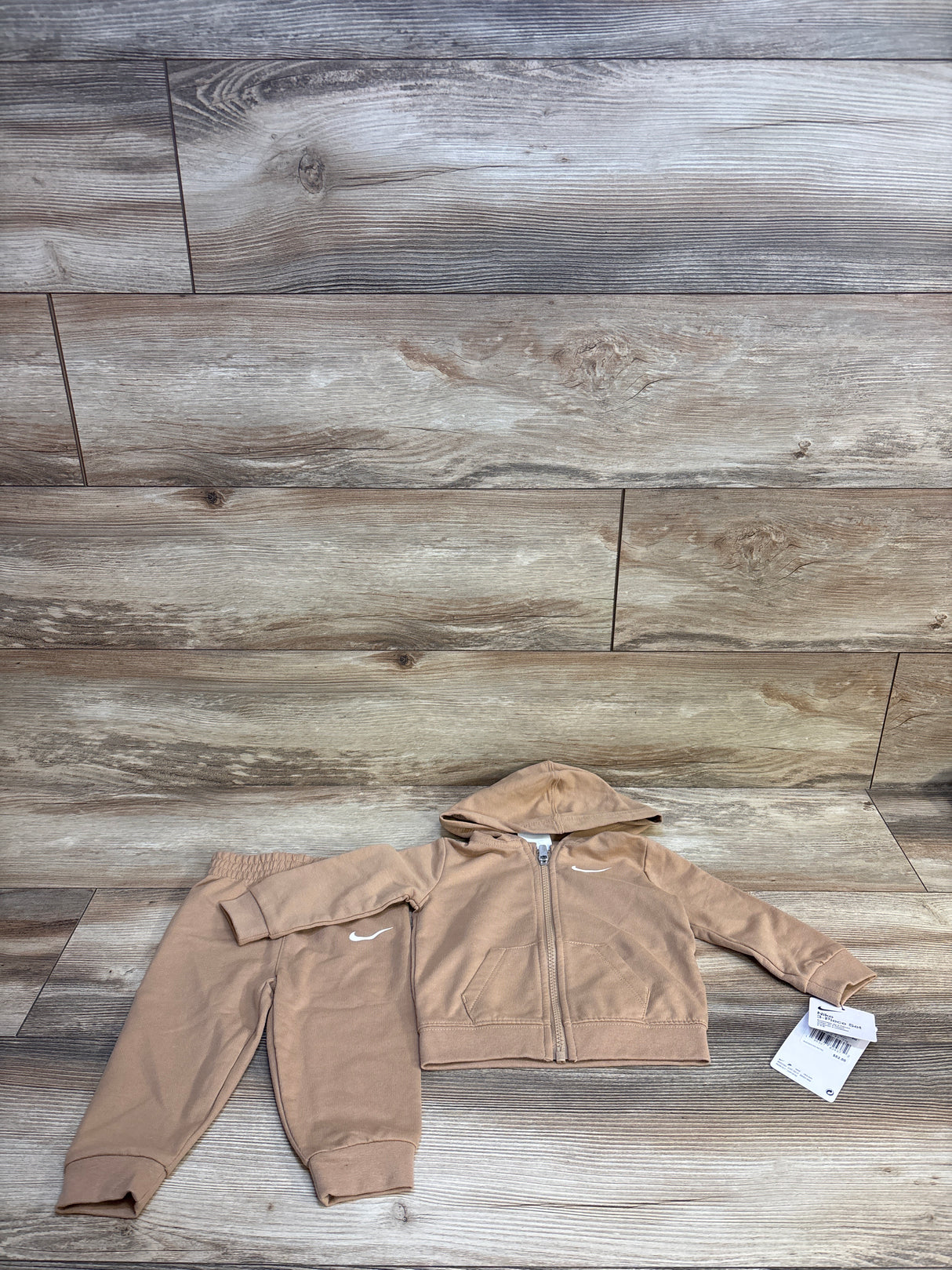 NEW Nike 2pc Zip-Up Sweatshirt & Joggers Set Beige sz 9m