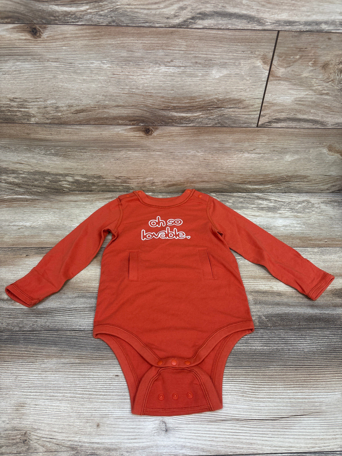 Cat & Jack Long Sleeve Adjustable Bodysuit Orange sz 24m