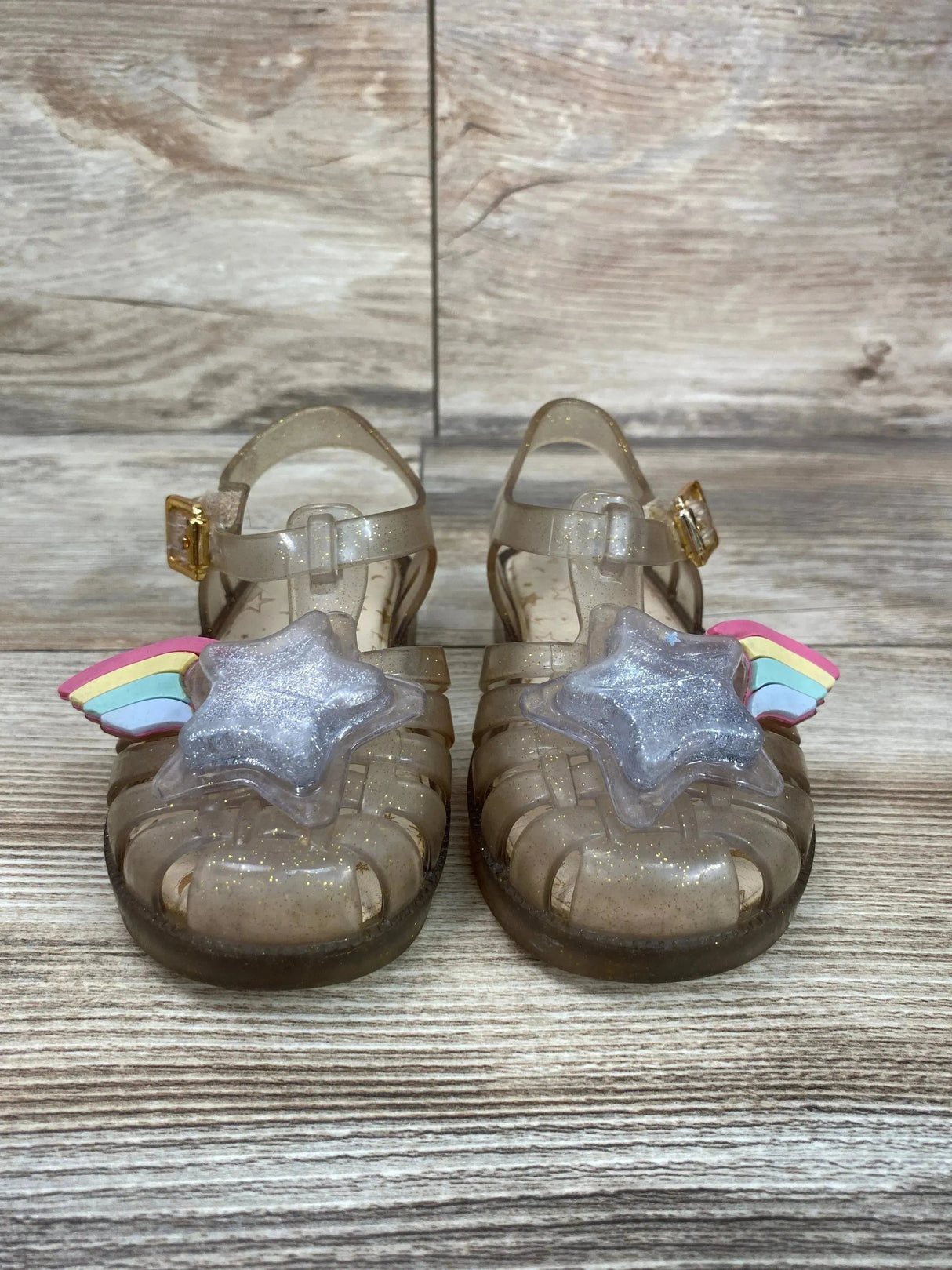 Mini Melissa Glitter Fisherman Jelly Sandals sz 8c - Me n Mommy To Be