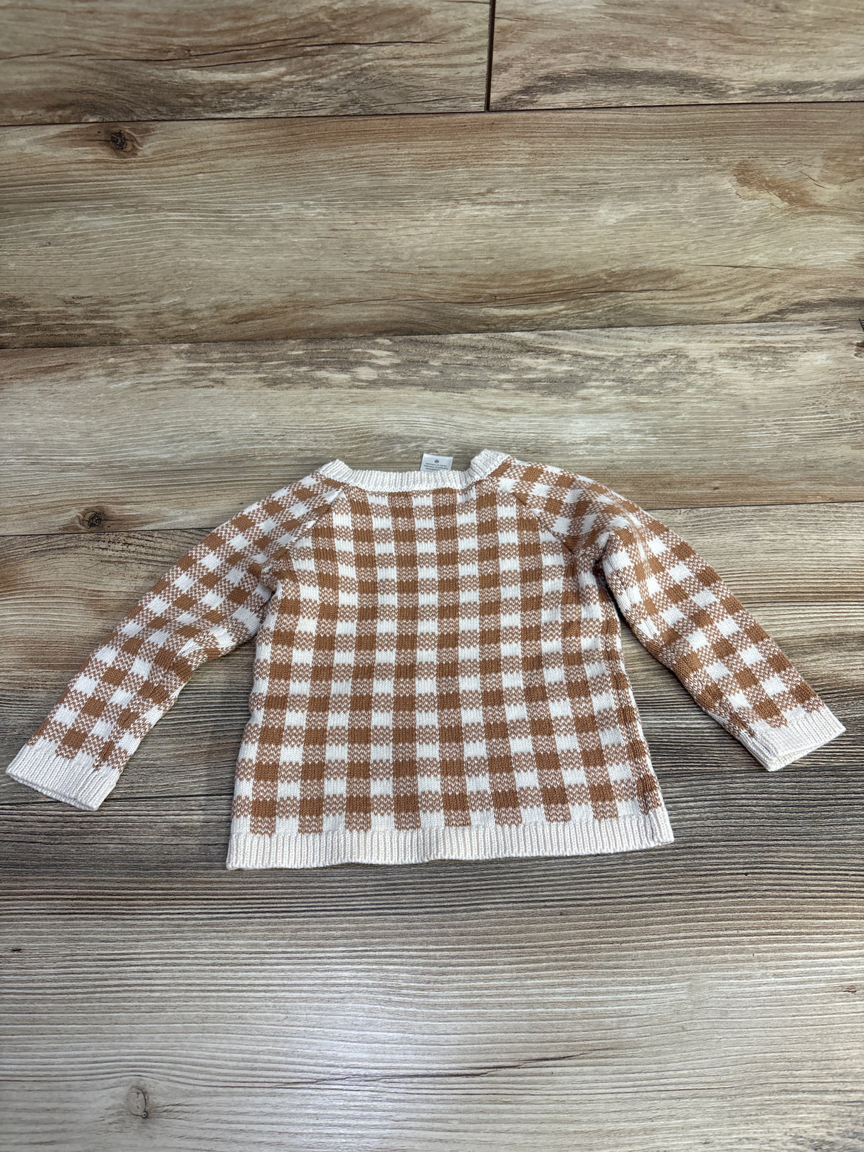 Just One You Buffalo Plaid Sweater Tan sz 9m