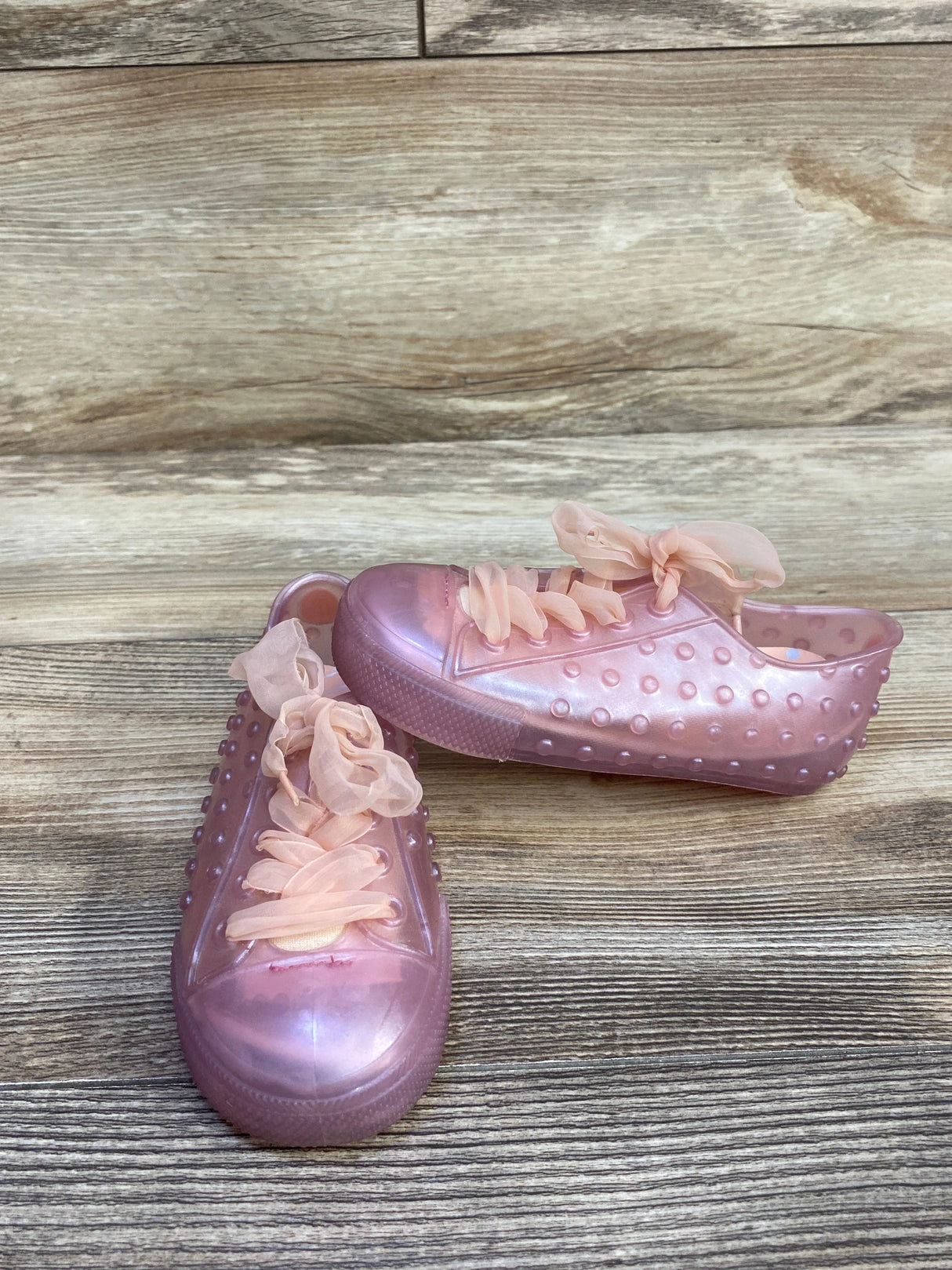 Mini Melissa Polibolha II Lace-Up Jelly Sneakers sz 9c - Me n Mommy To Be