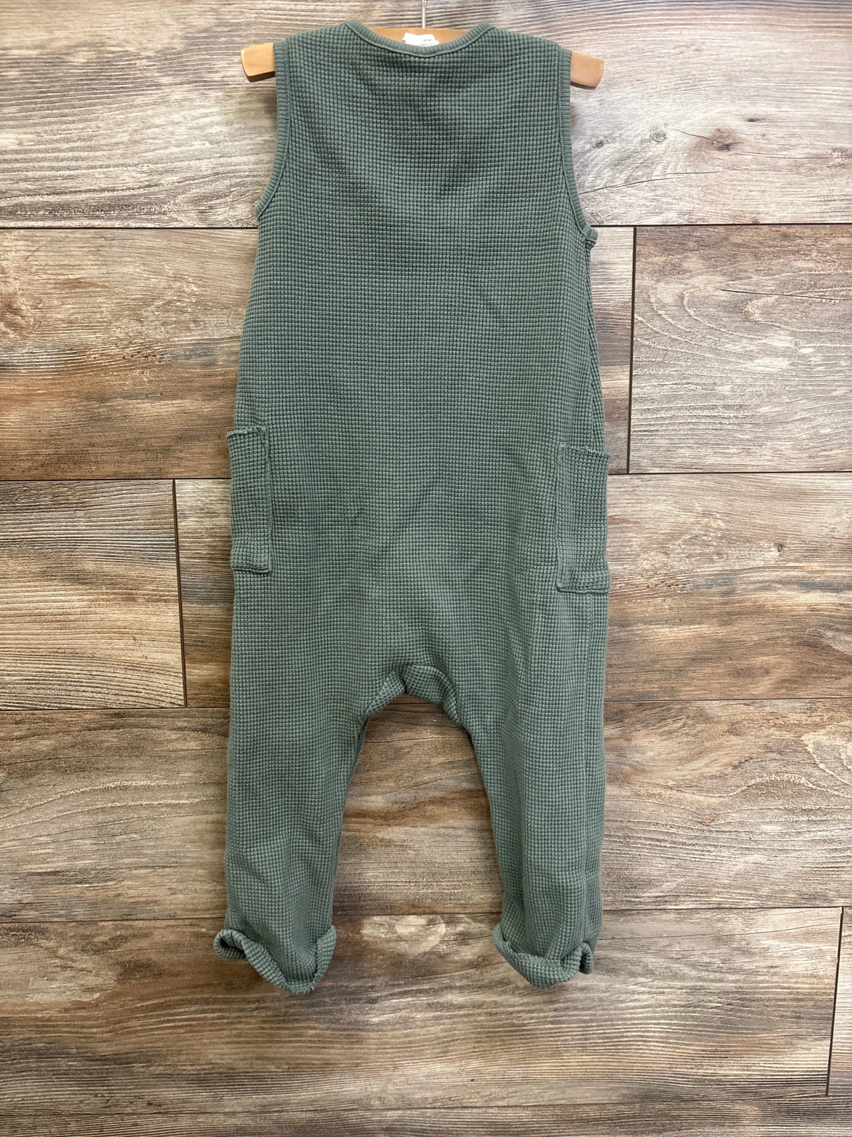 H&M Henley Waffle Knit Coverall Olive sz 2T