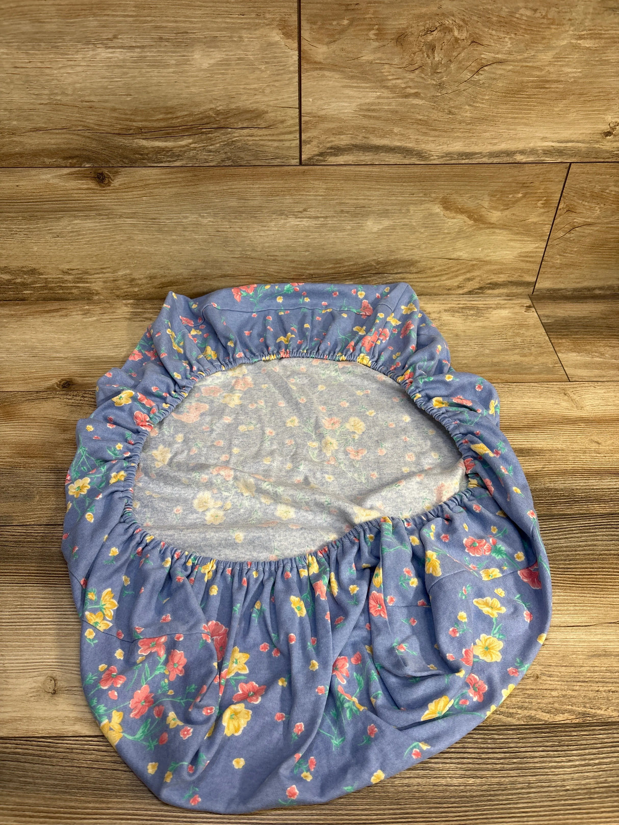 Bassinet Fitted Sheet, Blue Floral Print