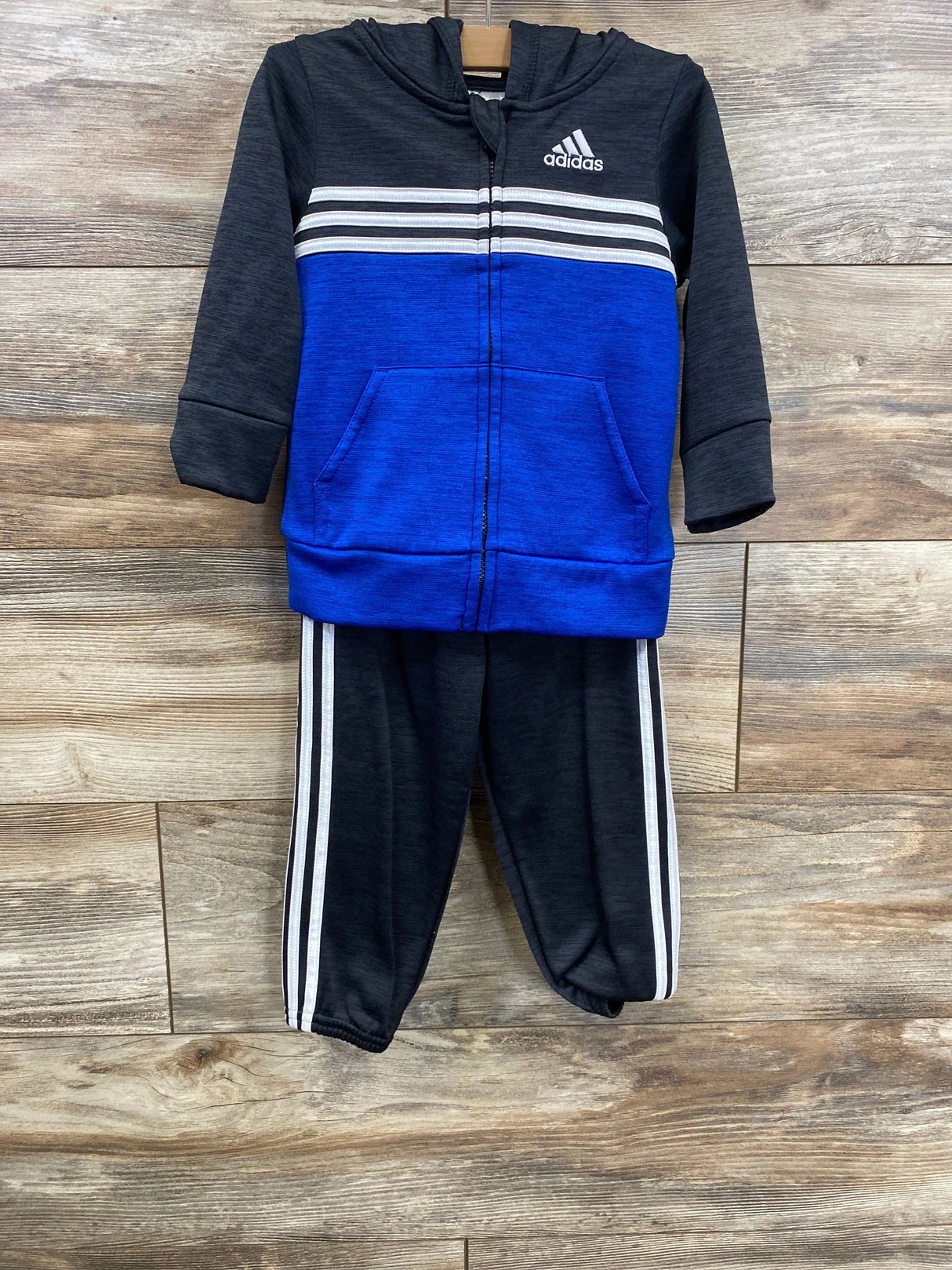 Adidas 2pc Pull Over Hoodie & Joggers Set Grey sz 18m
