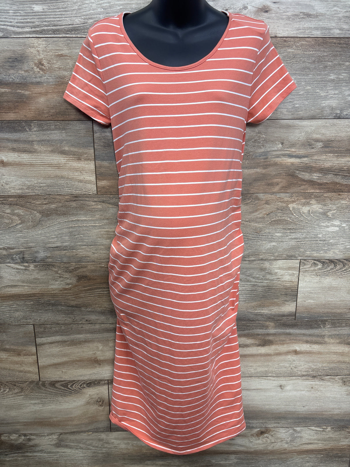 NEW Isabel Maternity Striped Bodycon Dress Orange sz Large