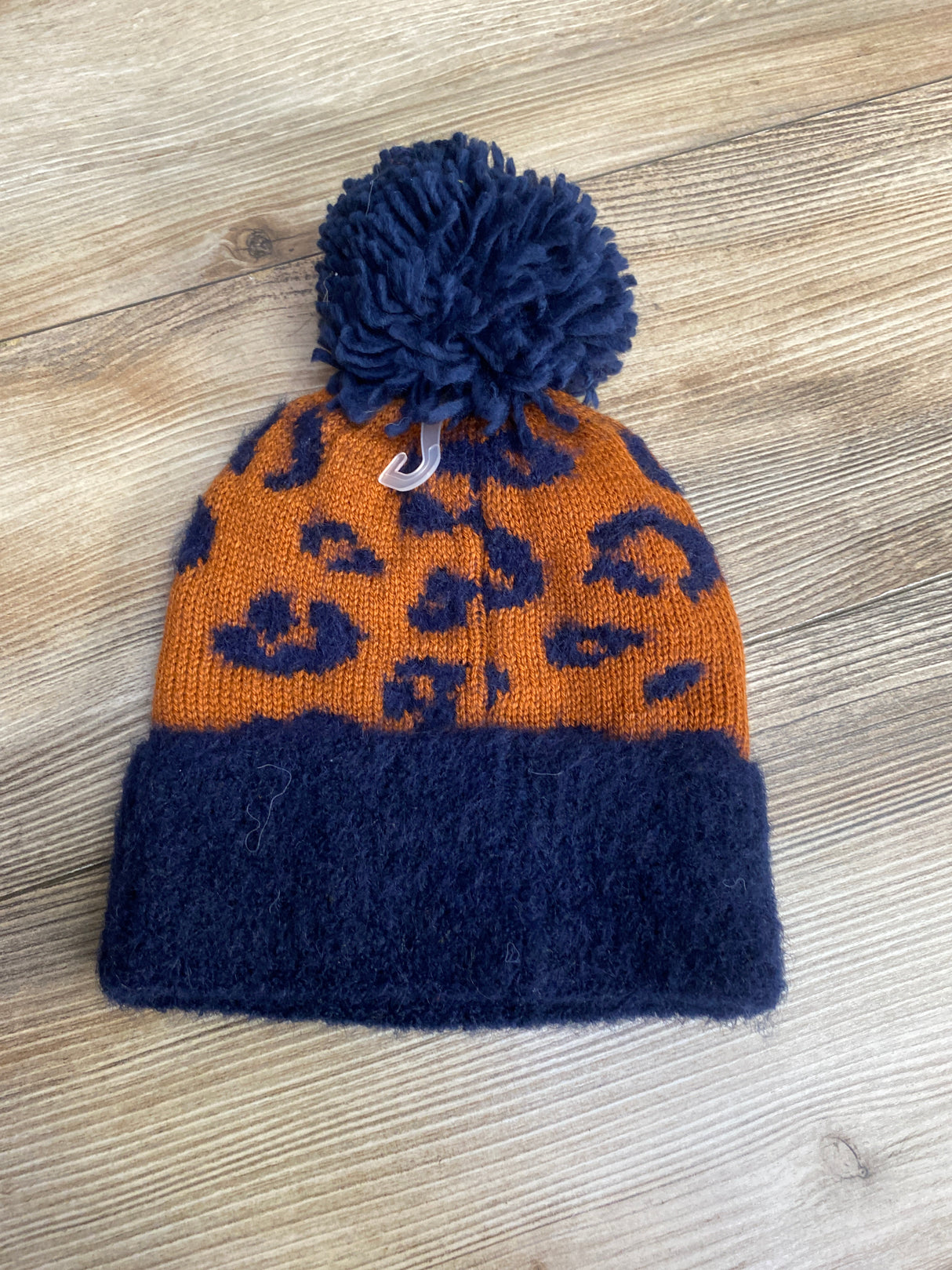 NEW Cat & Jack Knit Beanie w/ Pom Pom Navy sz 2T-5T