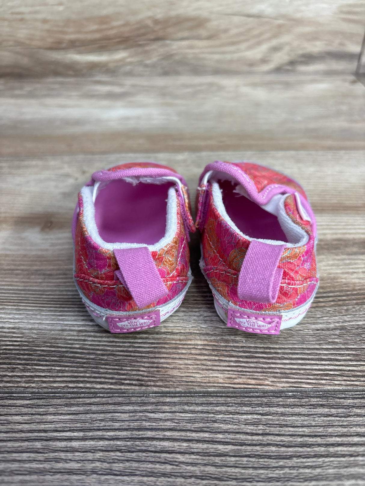Vans Slip-On V Crib Shoes Floral Pink sz 3c