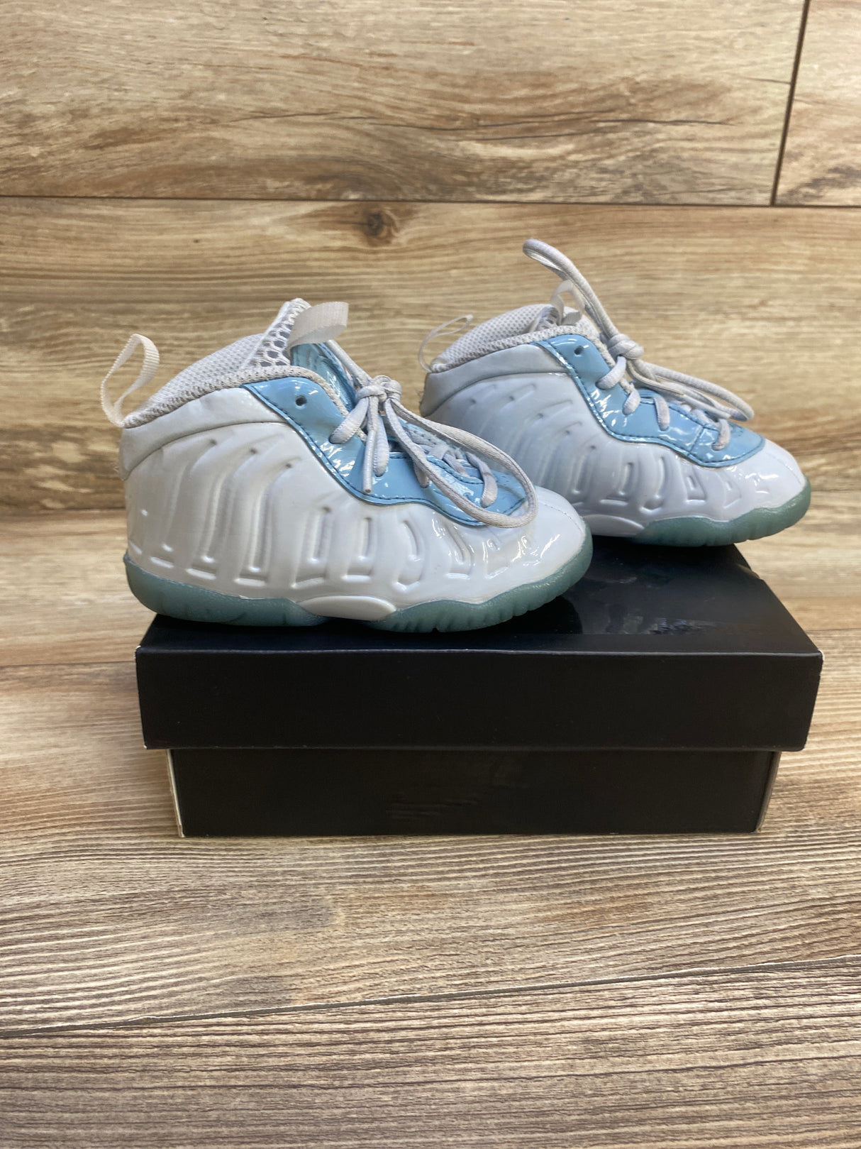 Nike Little Posite One TD 'Aura Worn Blue' Sneakers sz 6c