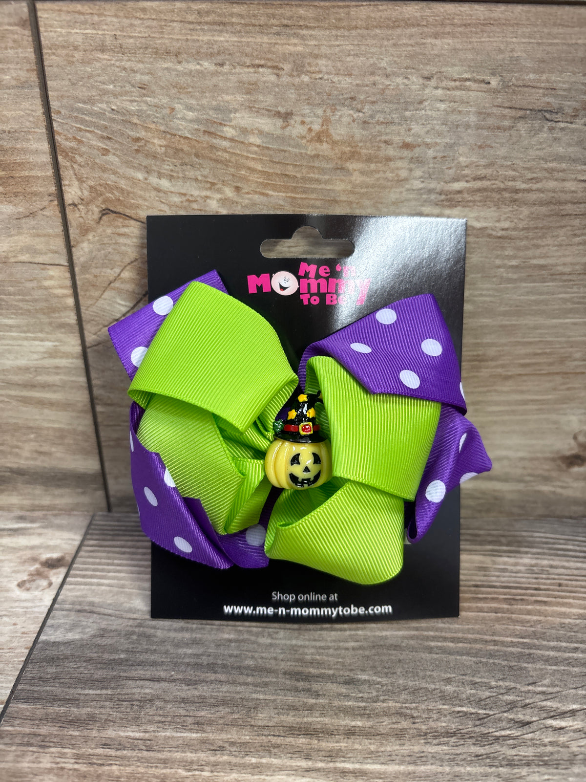 NEW Large Pumpkin Applique Hair Bow Green