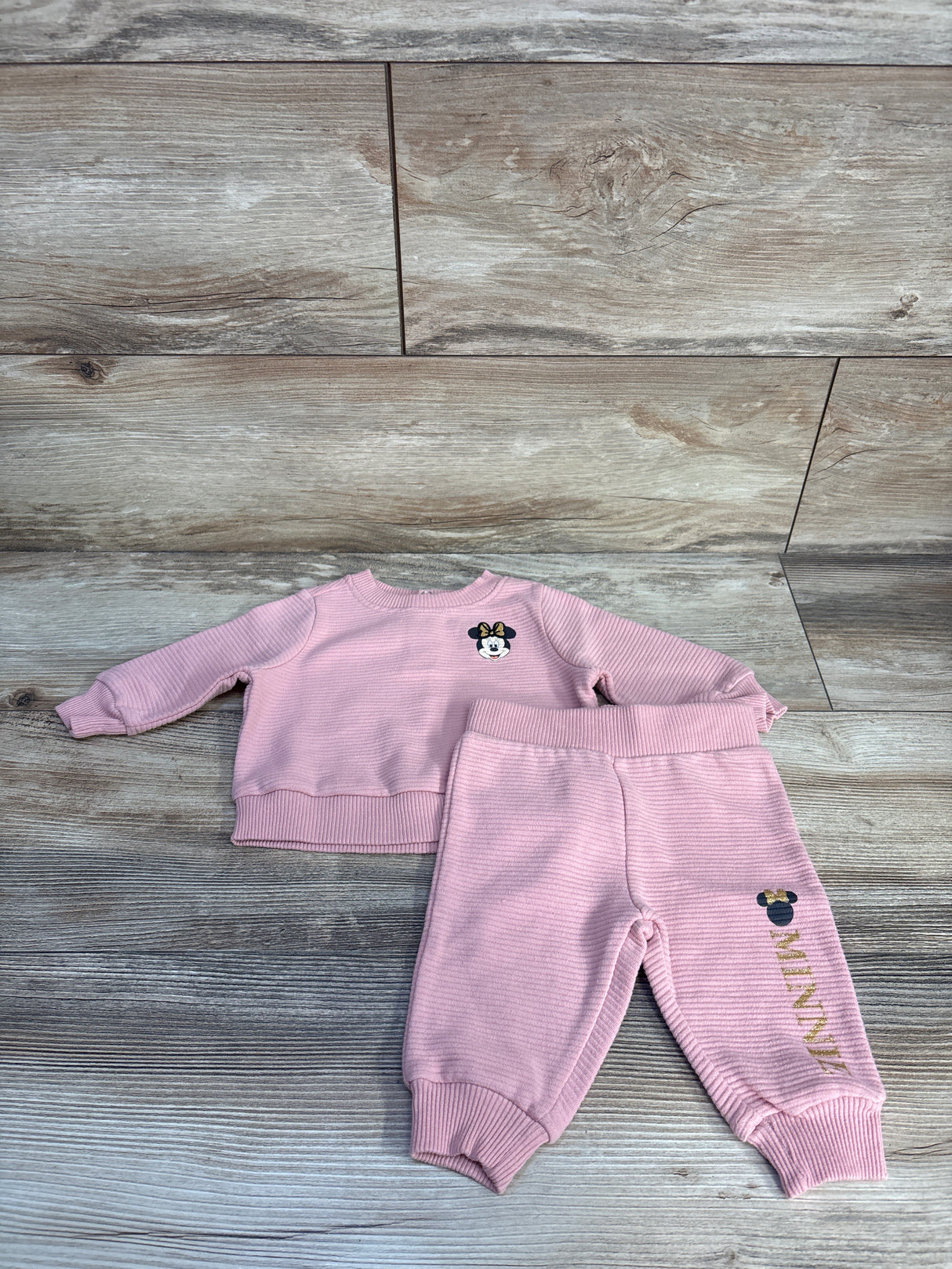 Disney Baby 2pc Minnie Mouse Sweatshirt & Pants Set Pink sz 0-3m