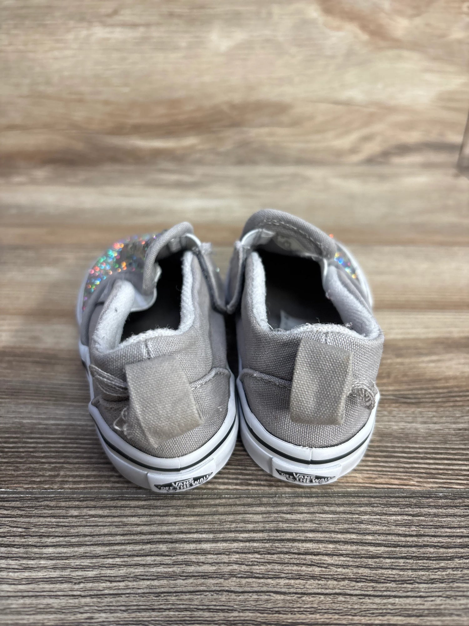 Vans Slip-On V Glittery Shoes Grey sz 7c