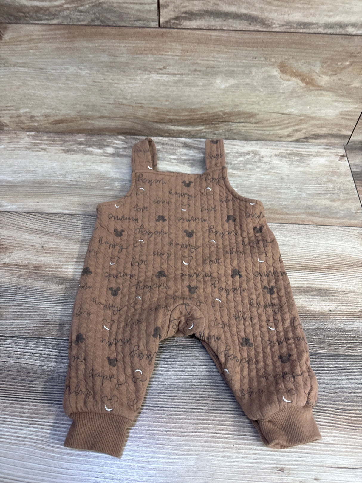 Disney Baby Mickey Mouse Overalls Brown sz 0/3m