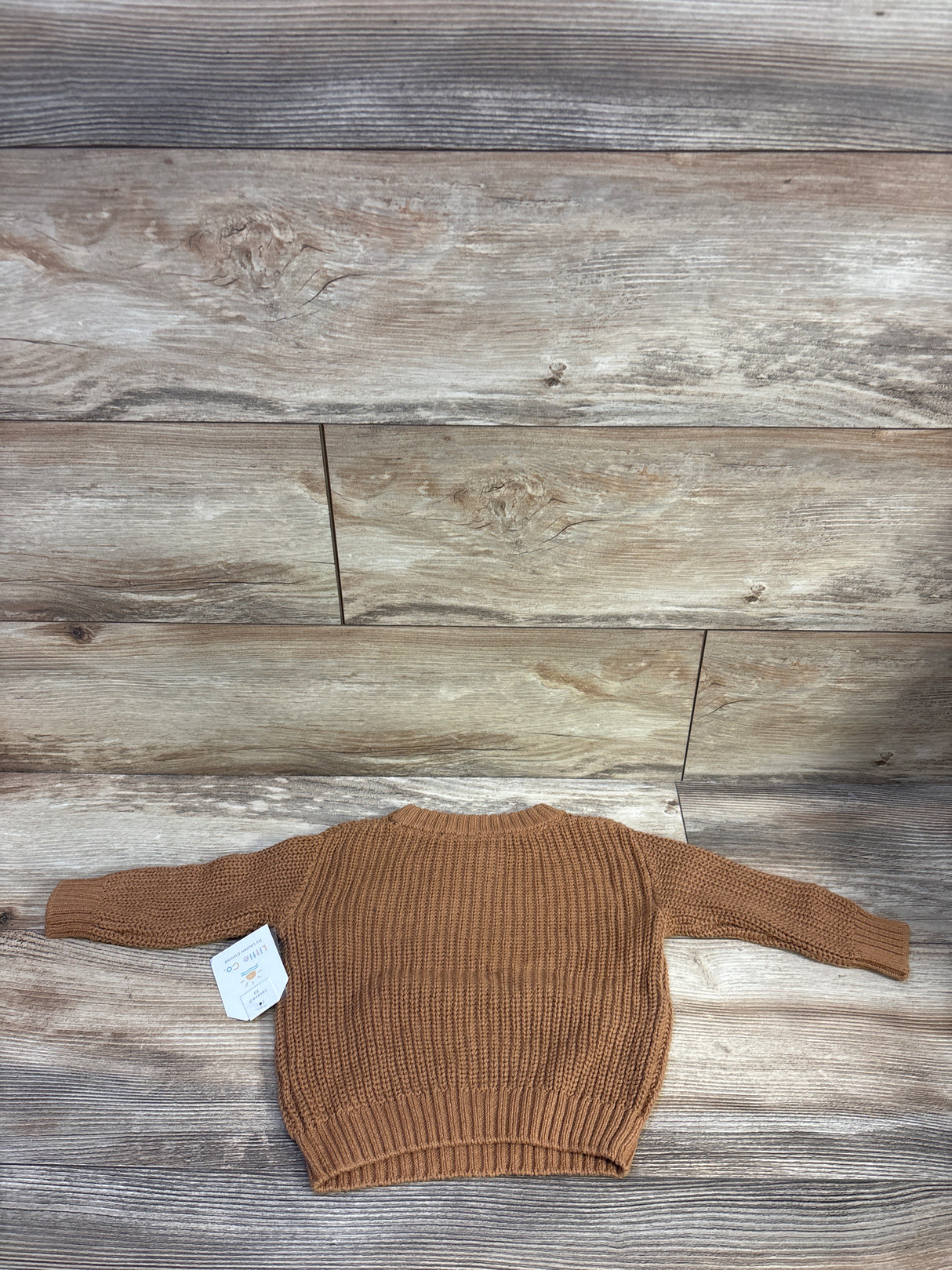 NEW Little Co. Pumpkin Chunky Knit Sweater Brown sz 9m