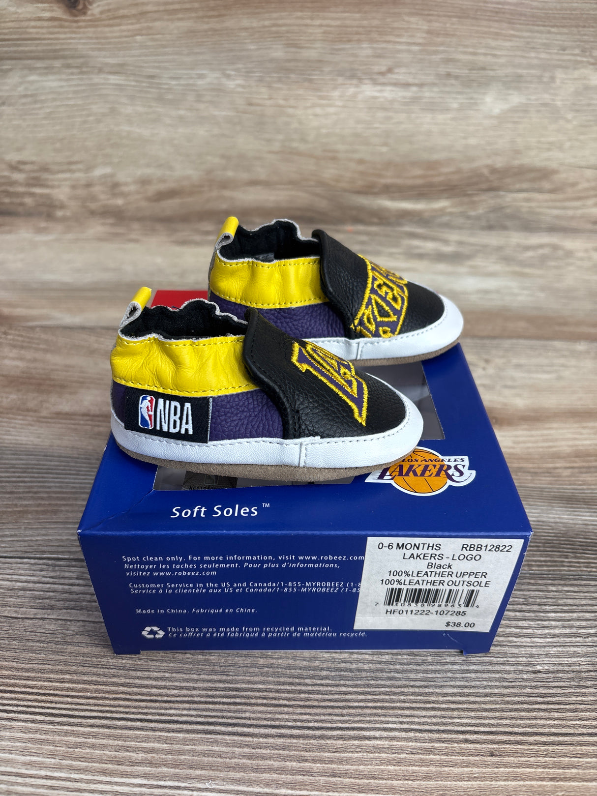 NEW Robeez NBA Lakers Soft Sole Shoes sz 1/2c