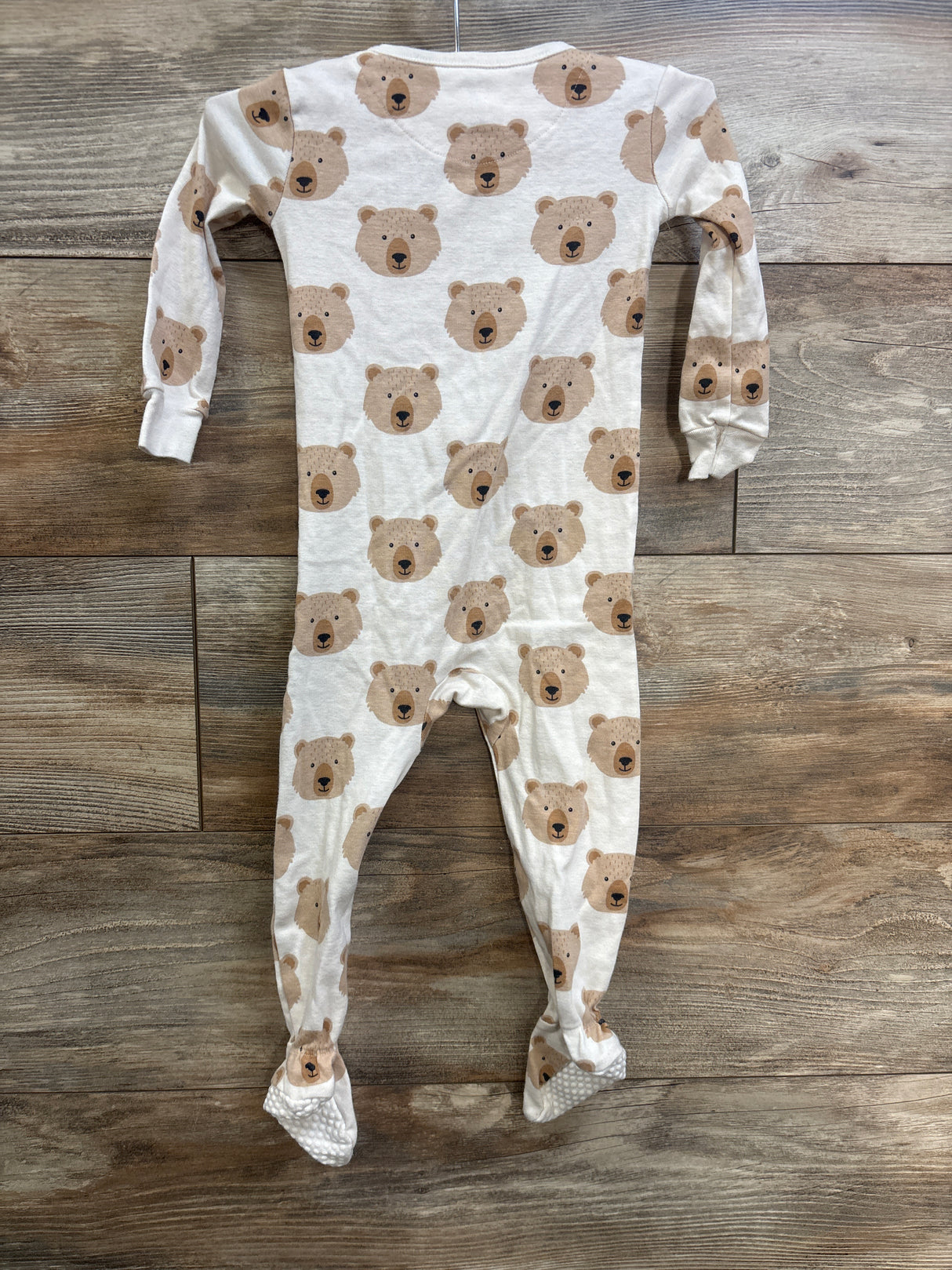 Children's Place Bear Print Sleeper Cream sz 18-24m
