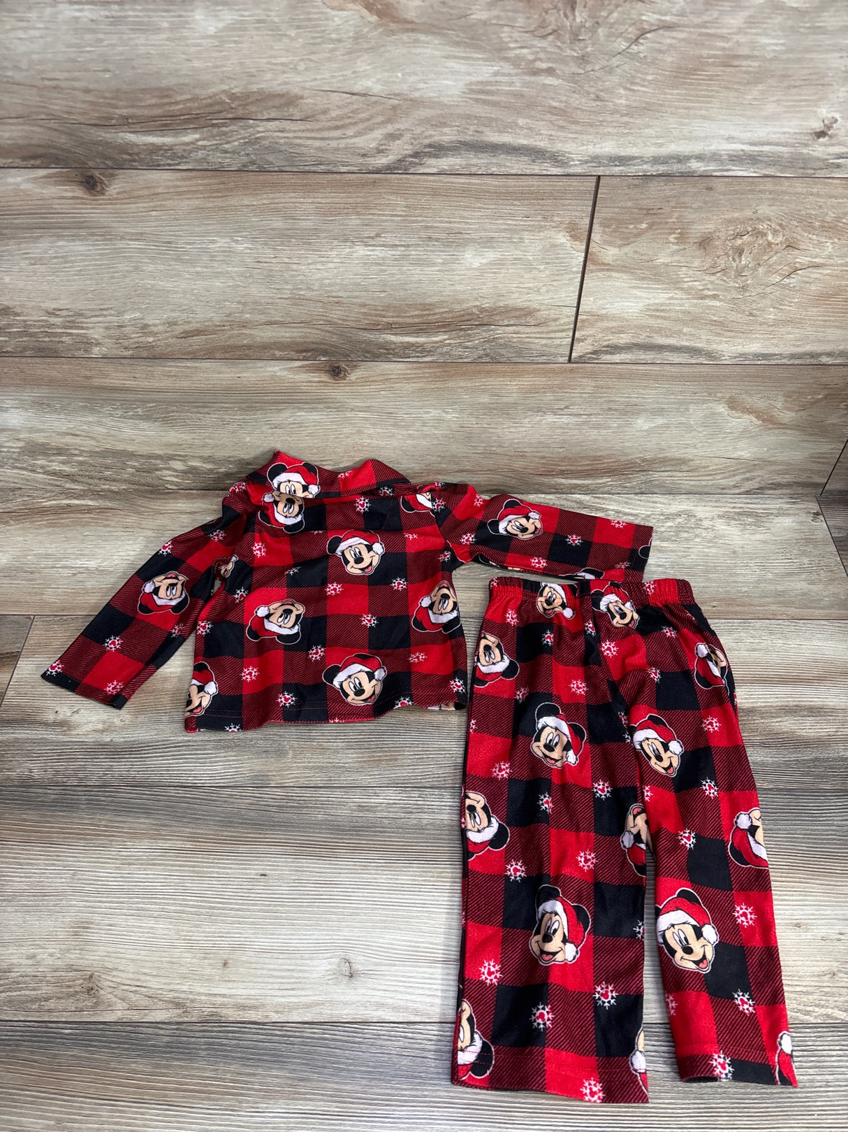 Disney Mickey Mouse Coat Style Pajama Set Red sz 12-18m