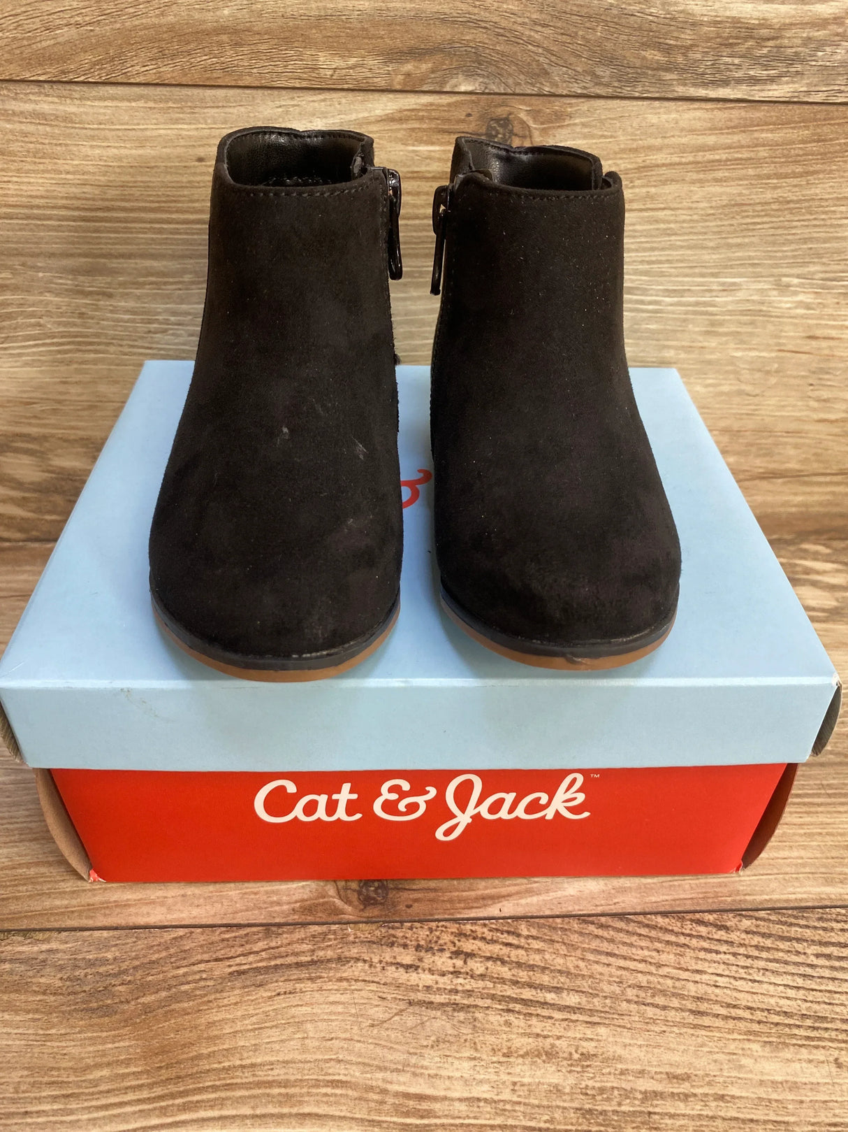 NEW Cat & Jack Penelope Zipper Booties Black sz 6c