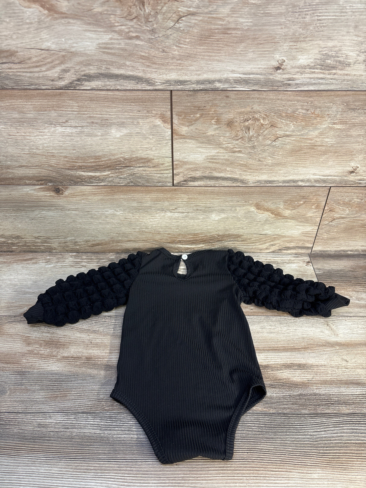 Shein Puff Sleeve Bodysuit Black sz 12-18m